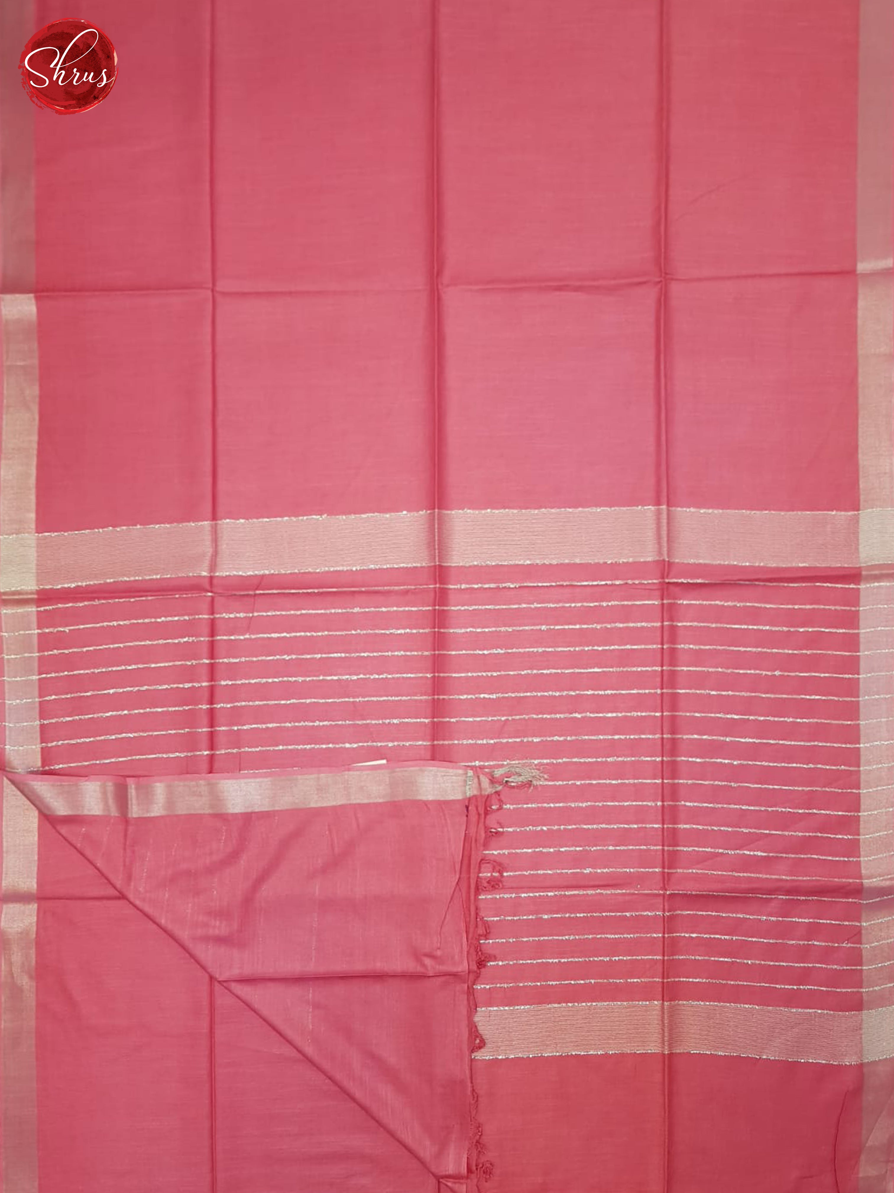 Pink(Single Tone)- Linen Cotton saree - Shop on ShrusEternity.com