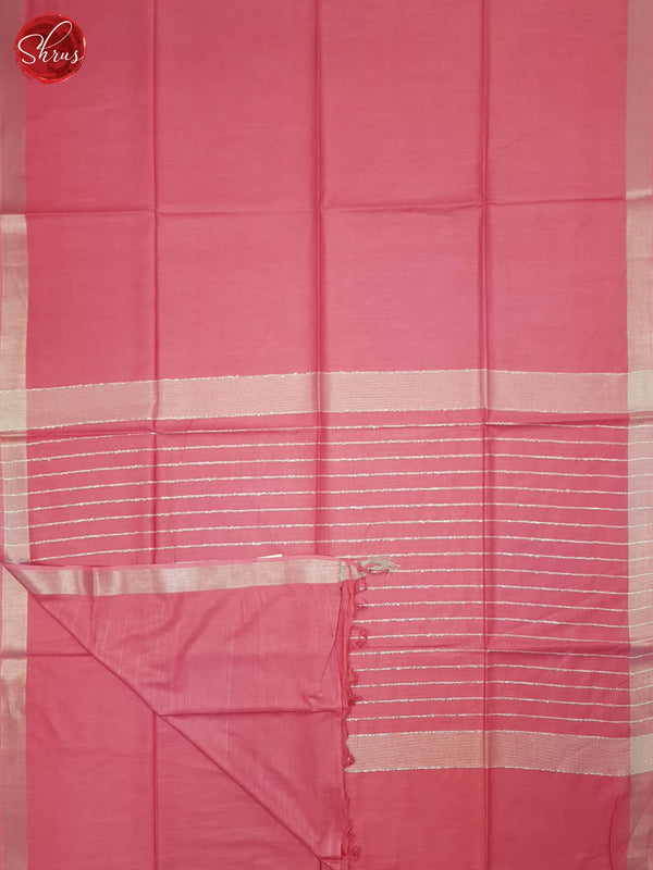 Pink(Single Tone)- Linen Cotton saree - Shop on ShrusEternity.com