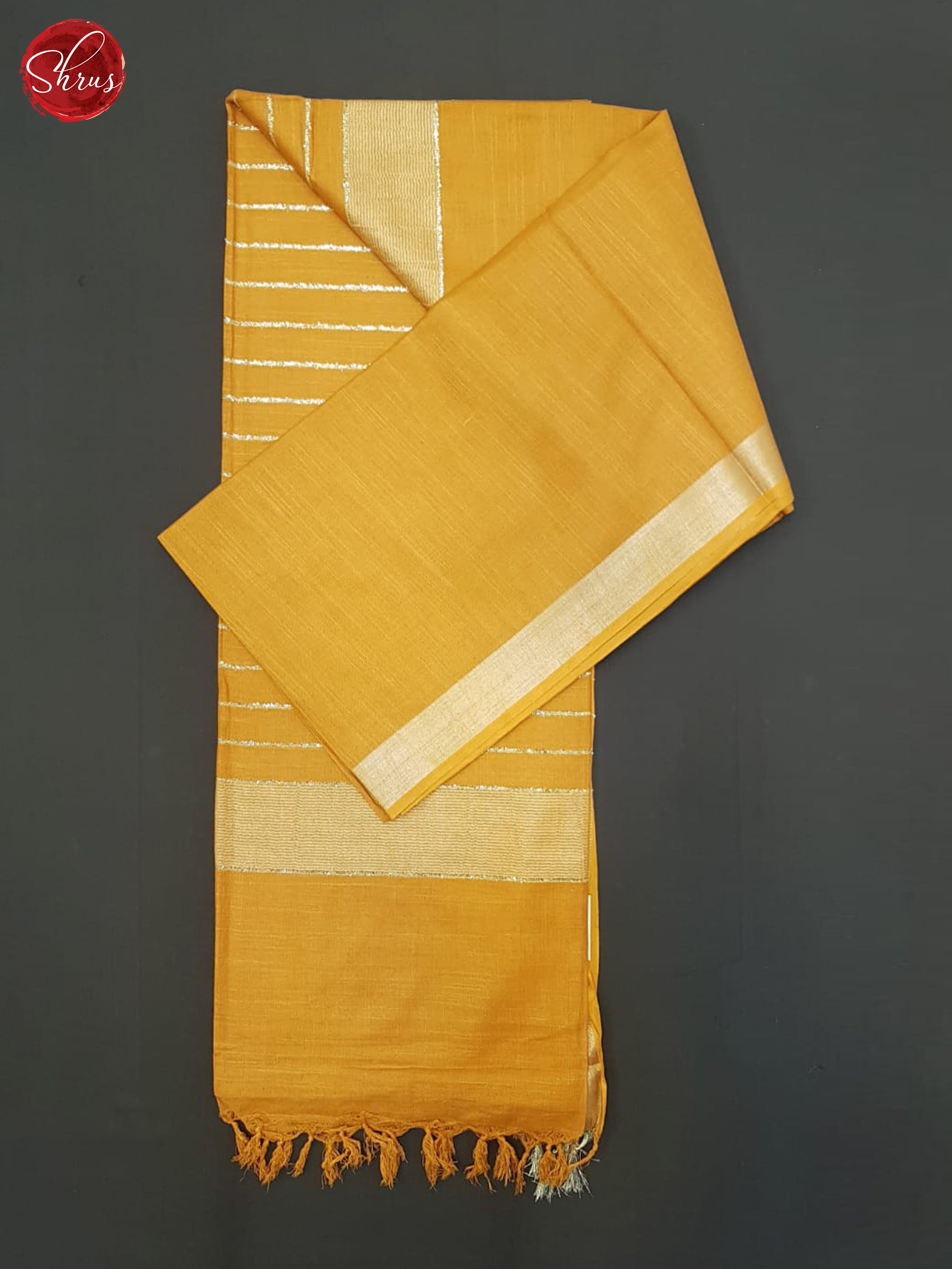 Orange(Single Tone)- Linen Cotton saree - Shop on ShrusEternity.com