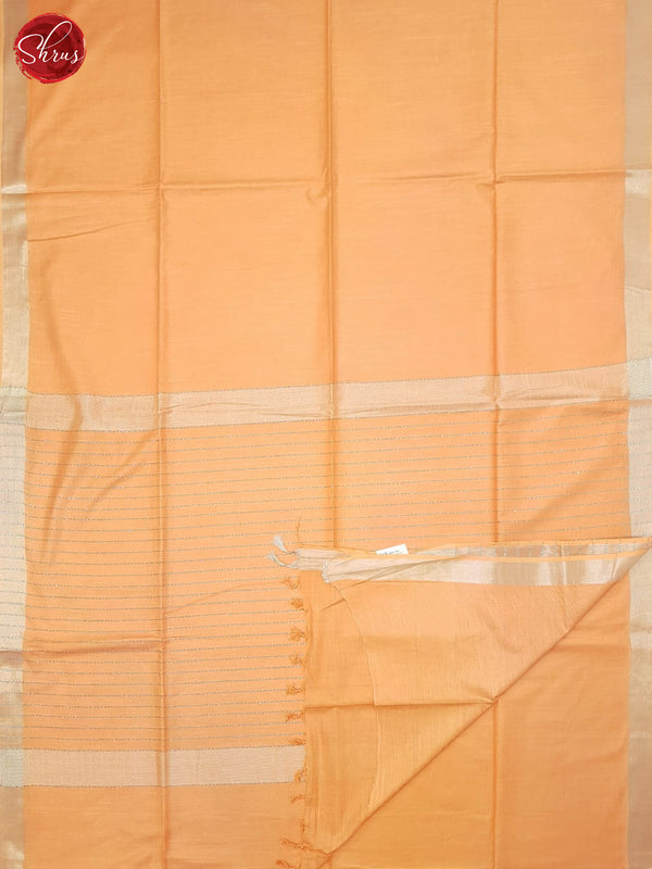 Peach(Single tone)- Linen cotton Saree - Shop on ShrusEternity.com