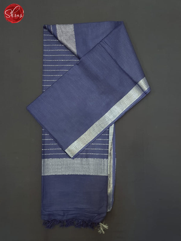 Blue(Single Tone)- Linen Cotton Saree - Shop on ShrusEternity.com
