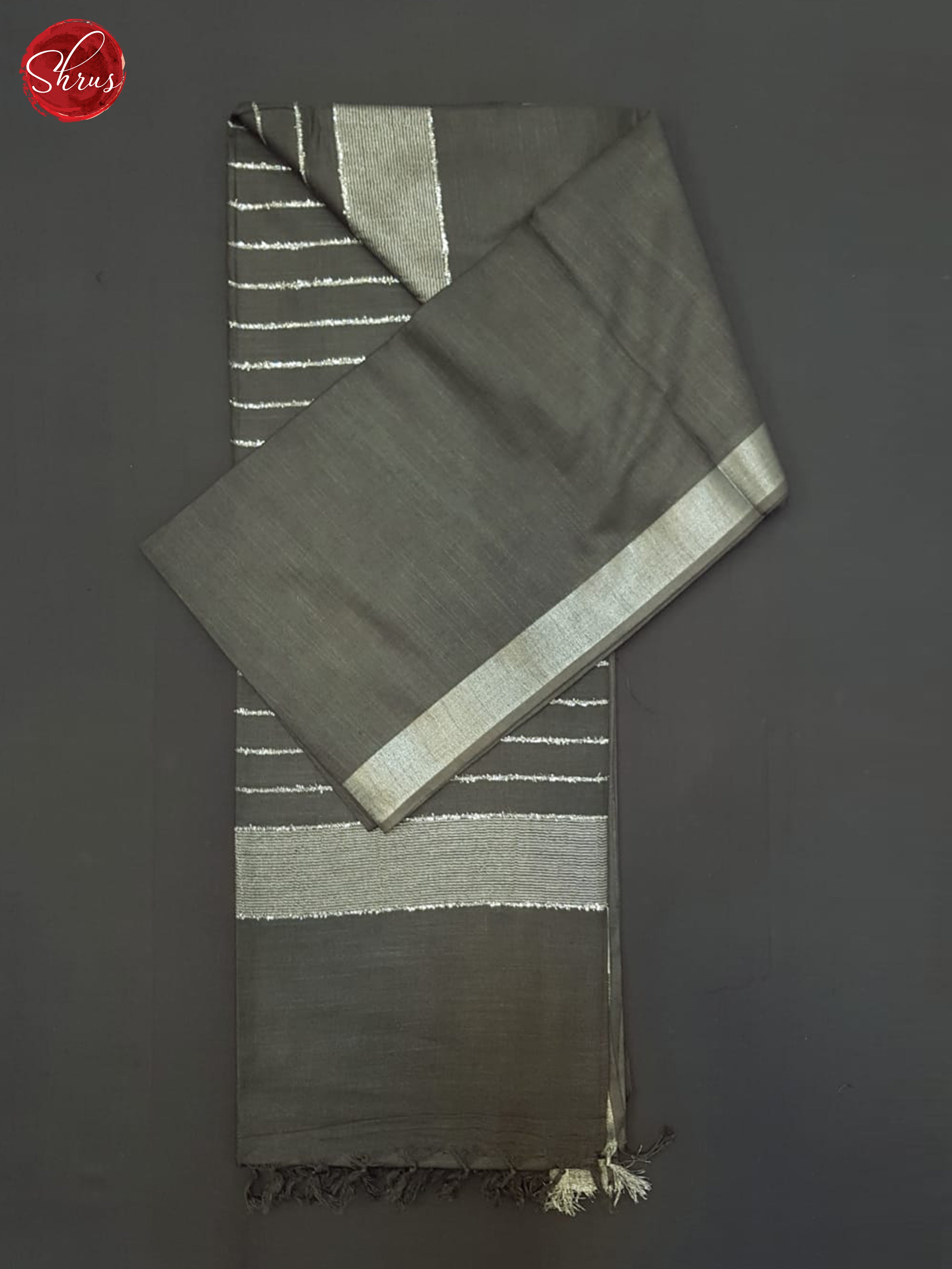 Grey(Single Tone)- Linen Cotton saree - Shop on ShrusEternity.com