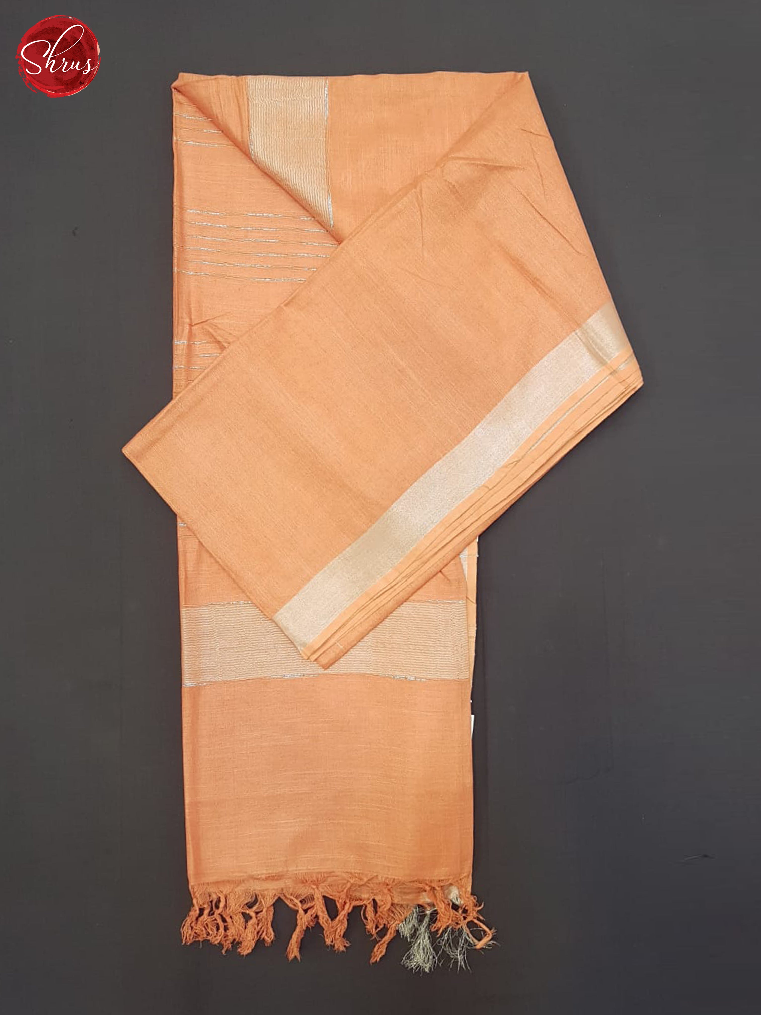 Peach(Single Tone)- Linen Cotton Saree - Shop on ShrusEternity.com