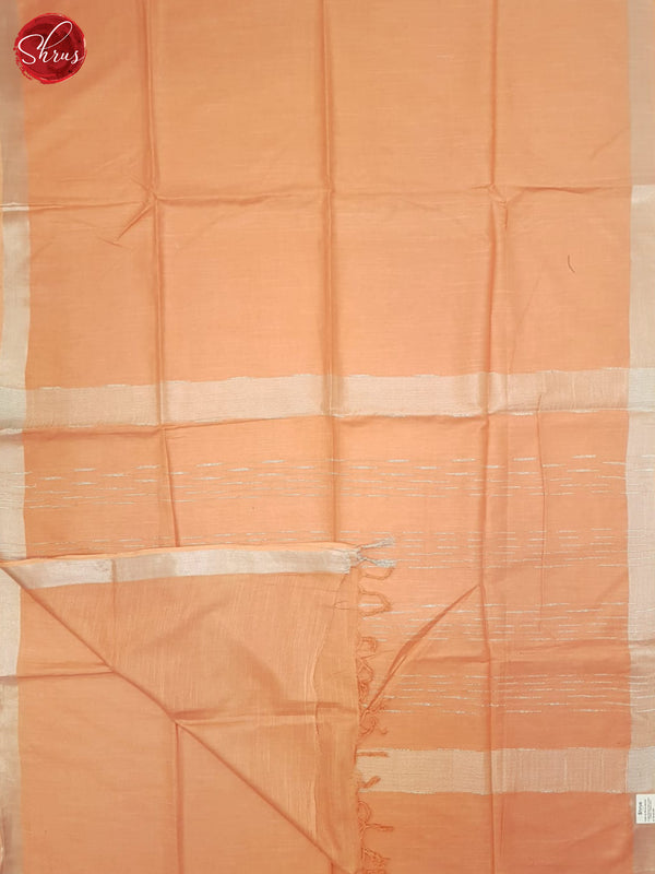 Peach(Single Tone)- Linen Cotton Saree - Shop on ShrusEternity.com