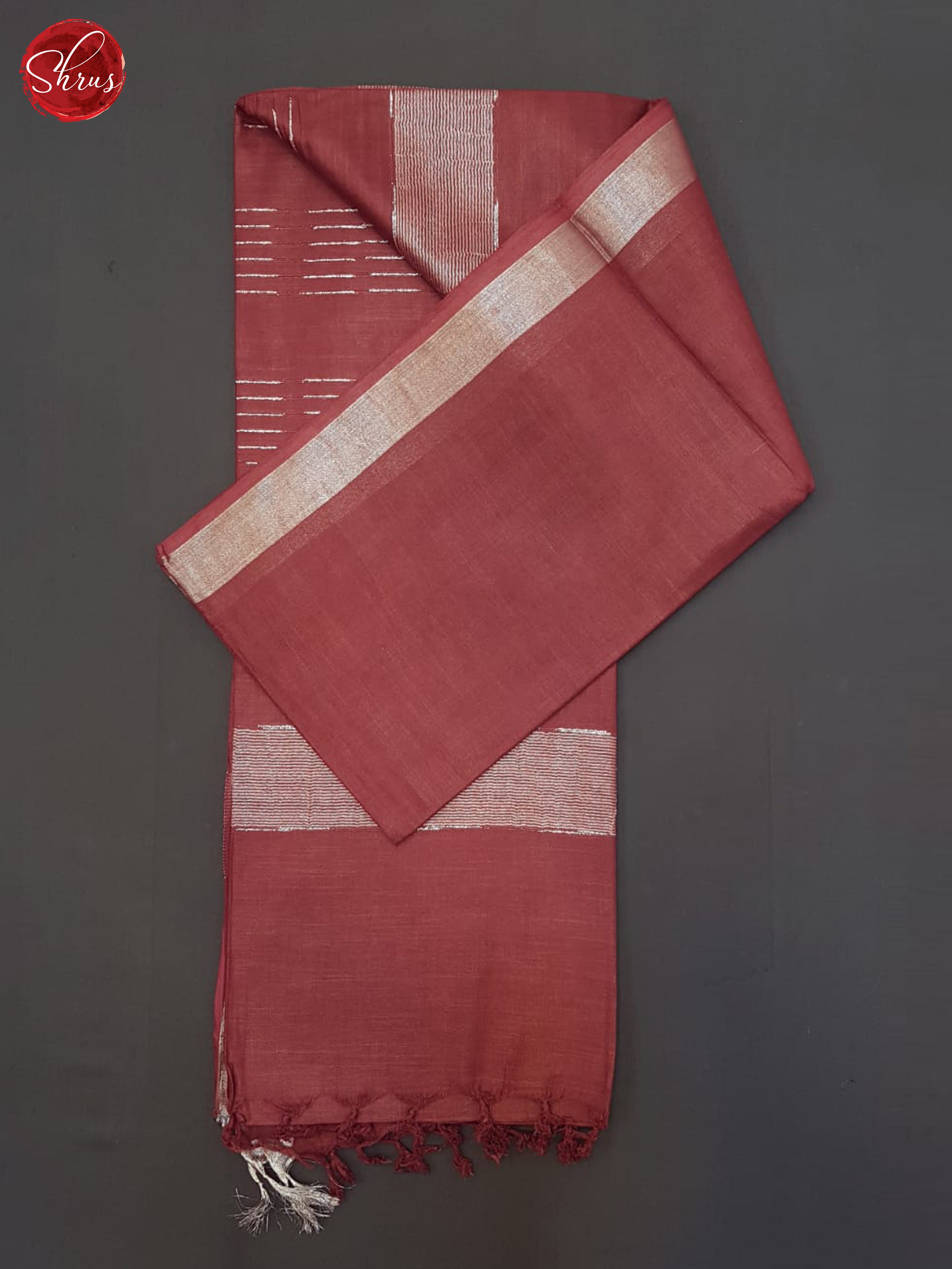 Maroon(Single Tone)- Linen Cotton Saree - Shop on ShrusEternity.com