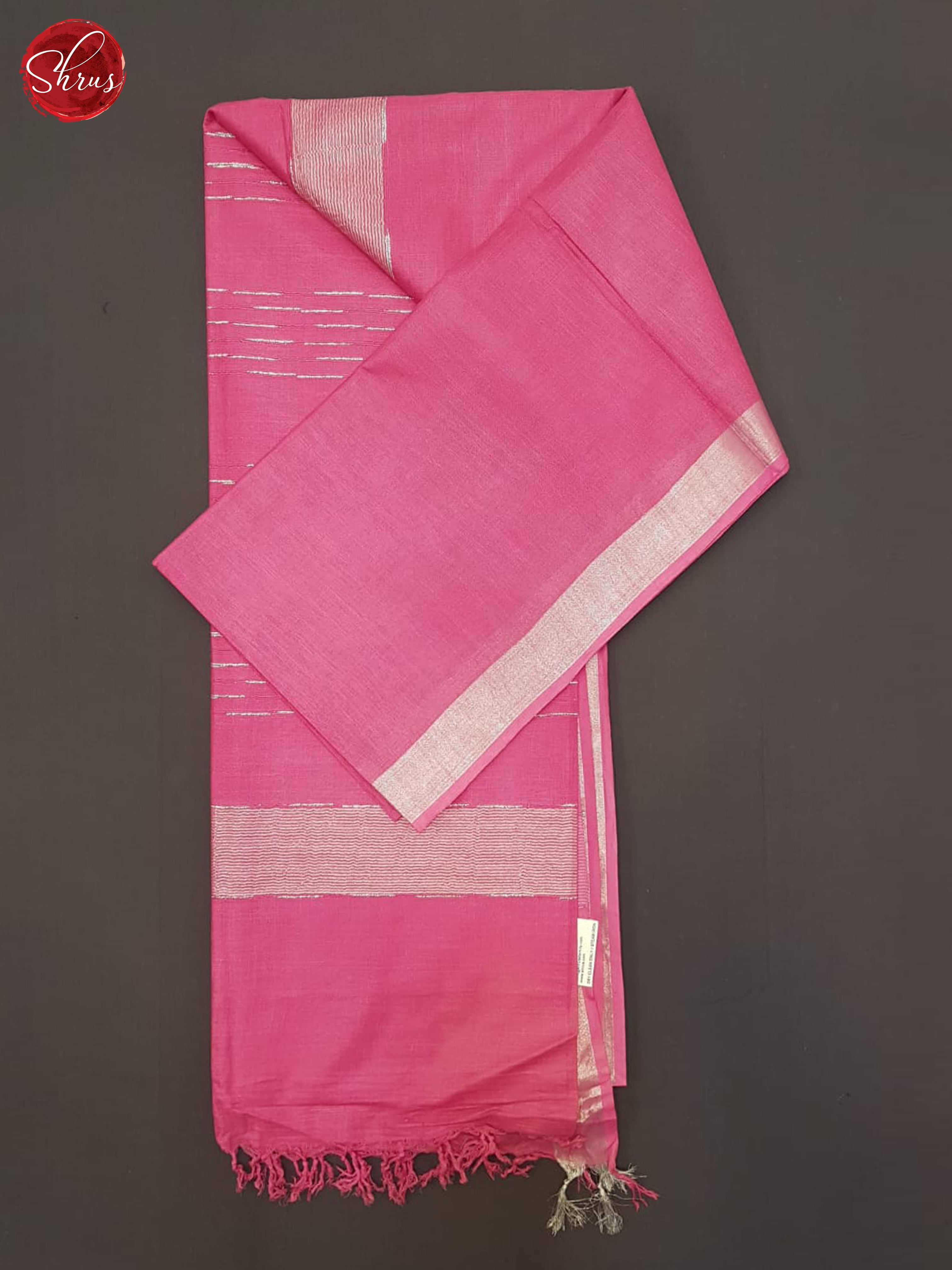 Pink(Single Tone)- Linen Cotton Saree - Shop on ShrusEternity.com