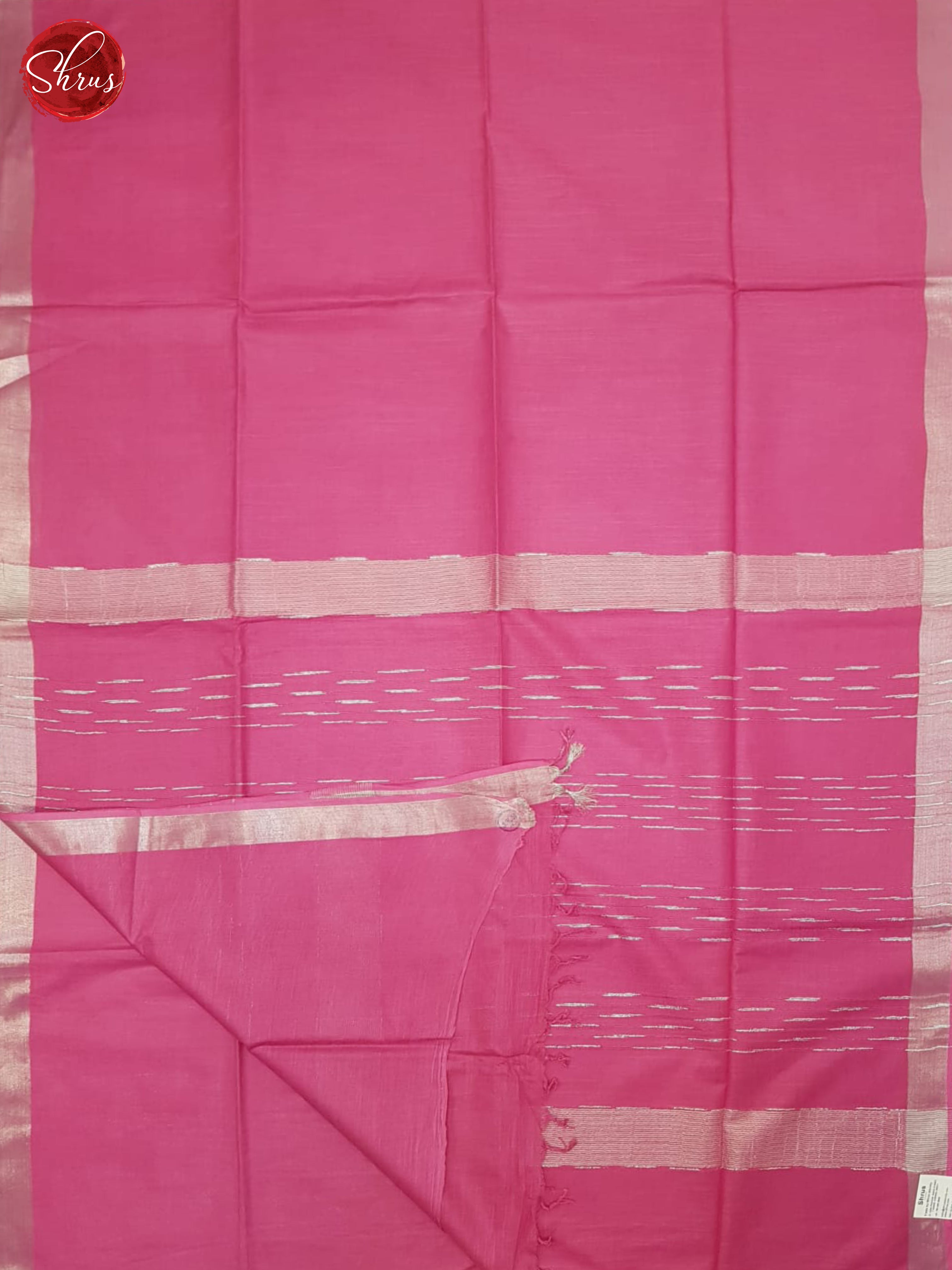 Pink(Single Tone)- Linen Cotton Saree - Shop on ShrusEternity.com