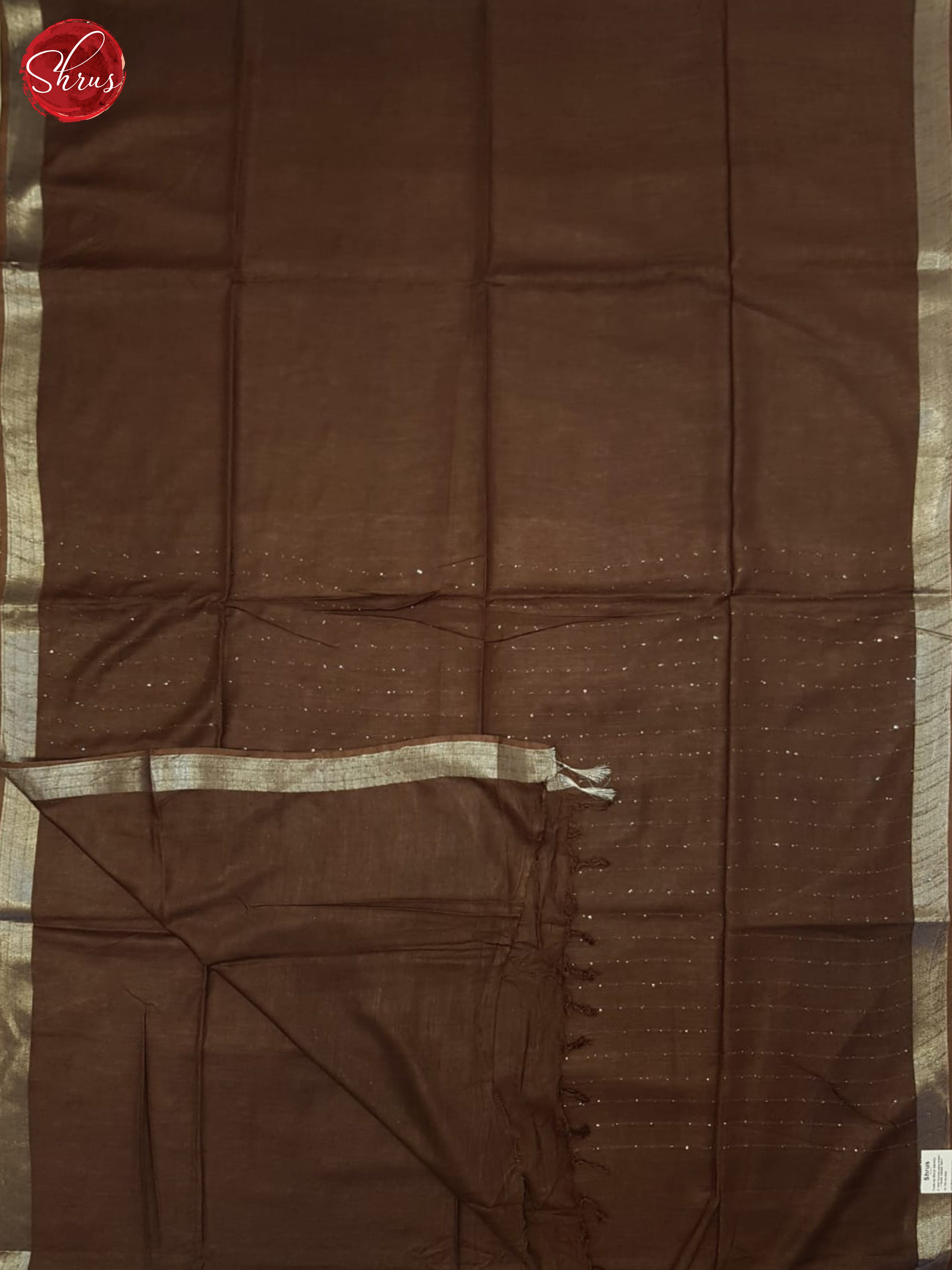 Brown(Single Tone) - Linen Cotton Saree - Shop on ShrusEternity.com