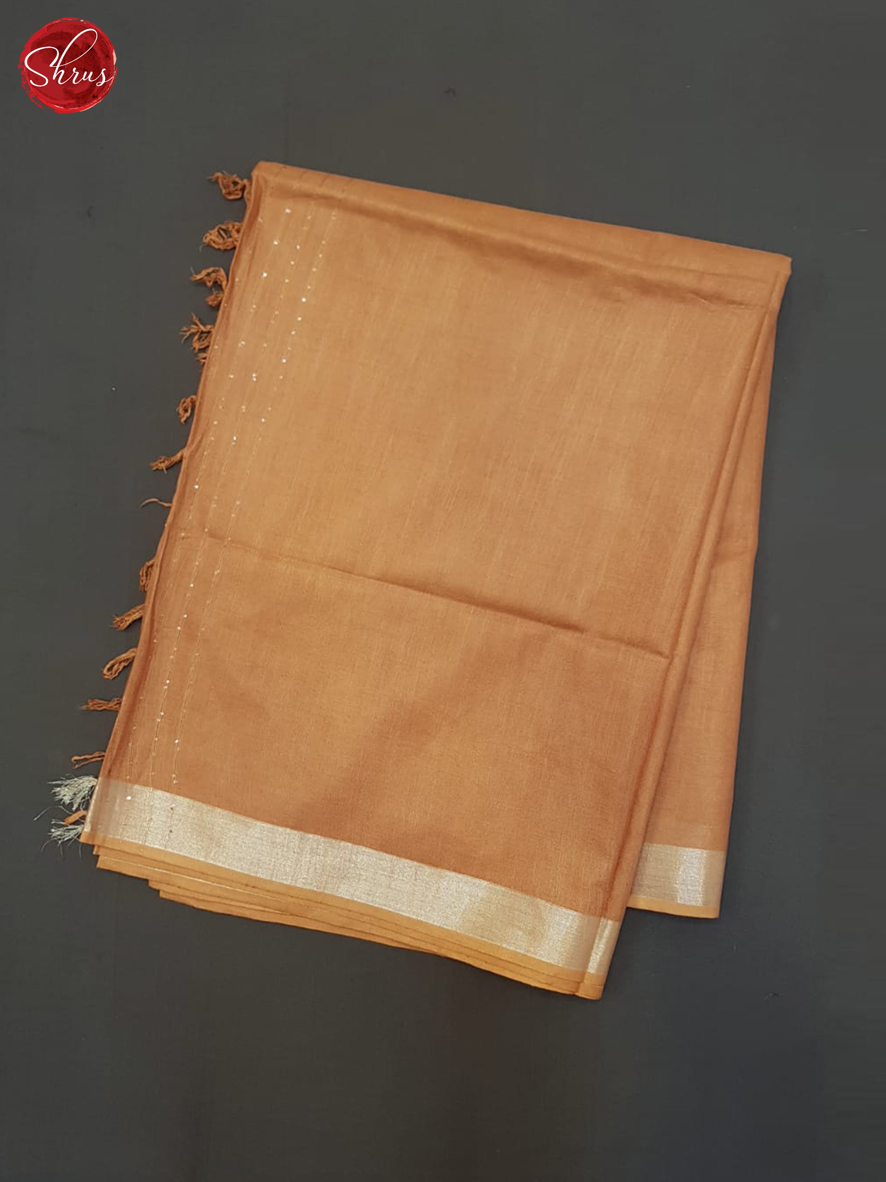 Brown(single Tone)- Linen Cotton Saree - Shop on ShrusEternity.com