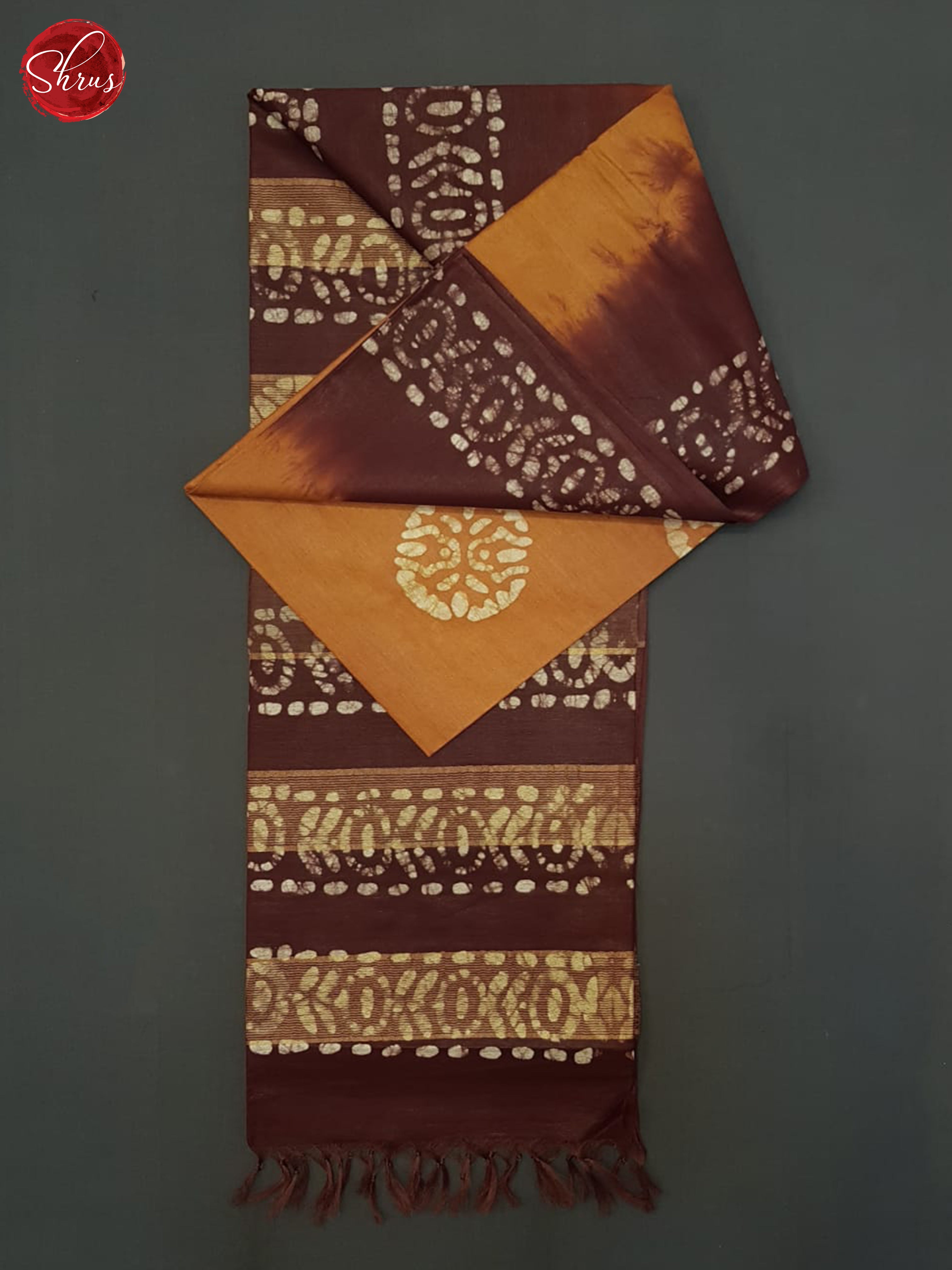 Mustard And Brown- Bhatik Saree - Shop on ShrusEternity.com