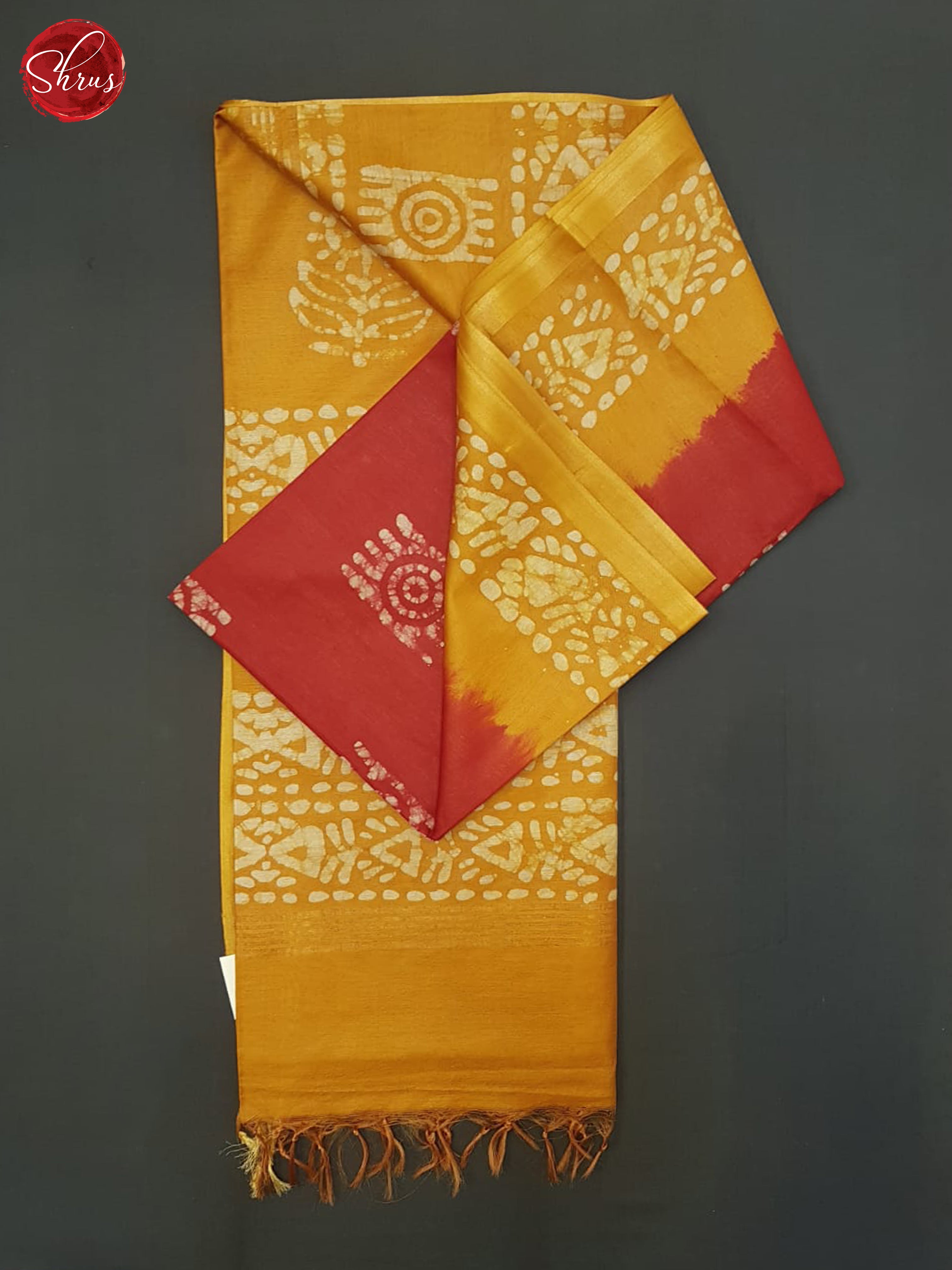 Red & Mustard - Bhatik Saree - Shop on ShrusEternity.com