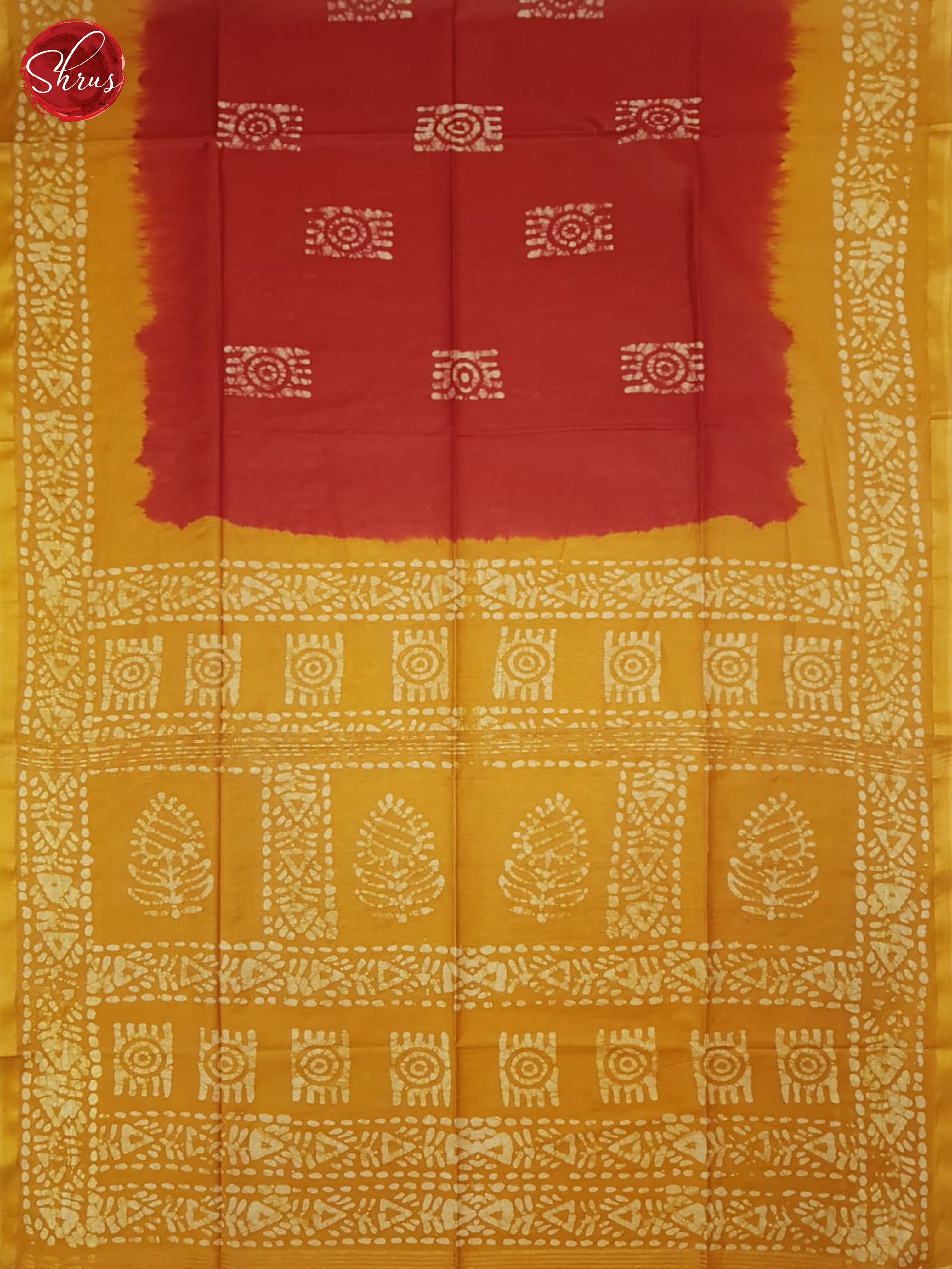 Red & Mustard - Bhatik Saree - Shop on ShrusEternity.com