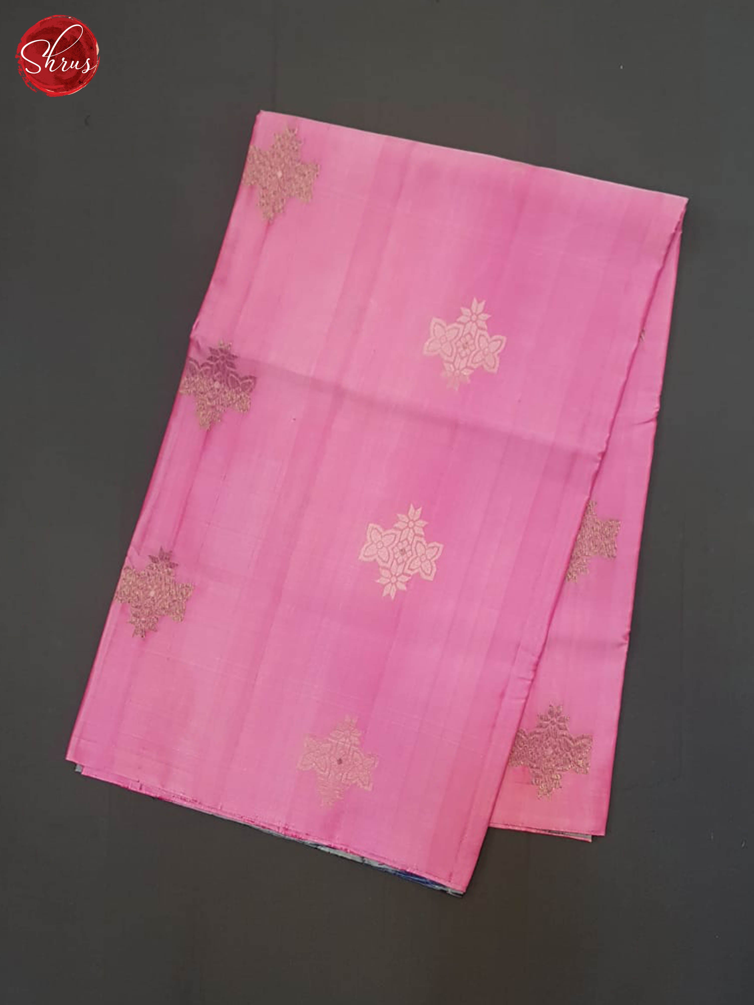 Pink And Grey- Soft Silk Half-pure Saree - Shop on ShrusEternity.com