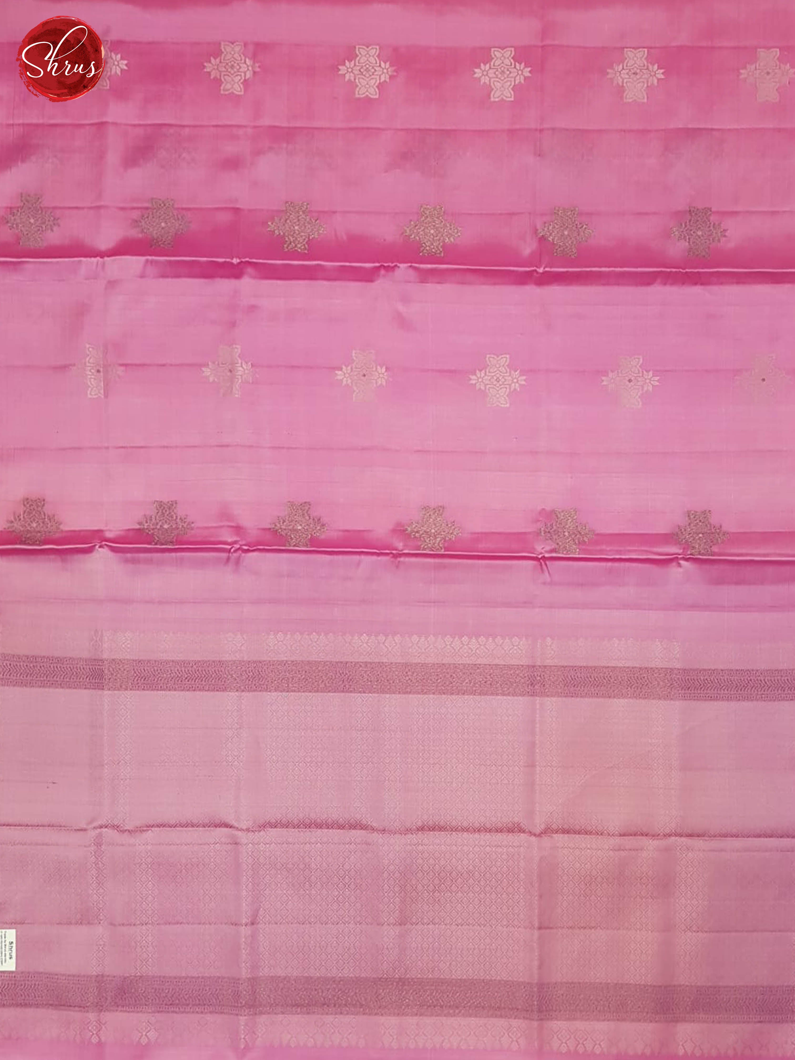 Pink And Grey- Soft Silk Half-pure Saree - Shop on ShrusEternity.com