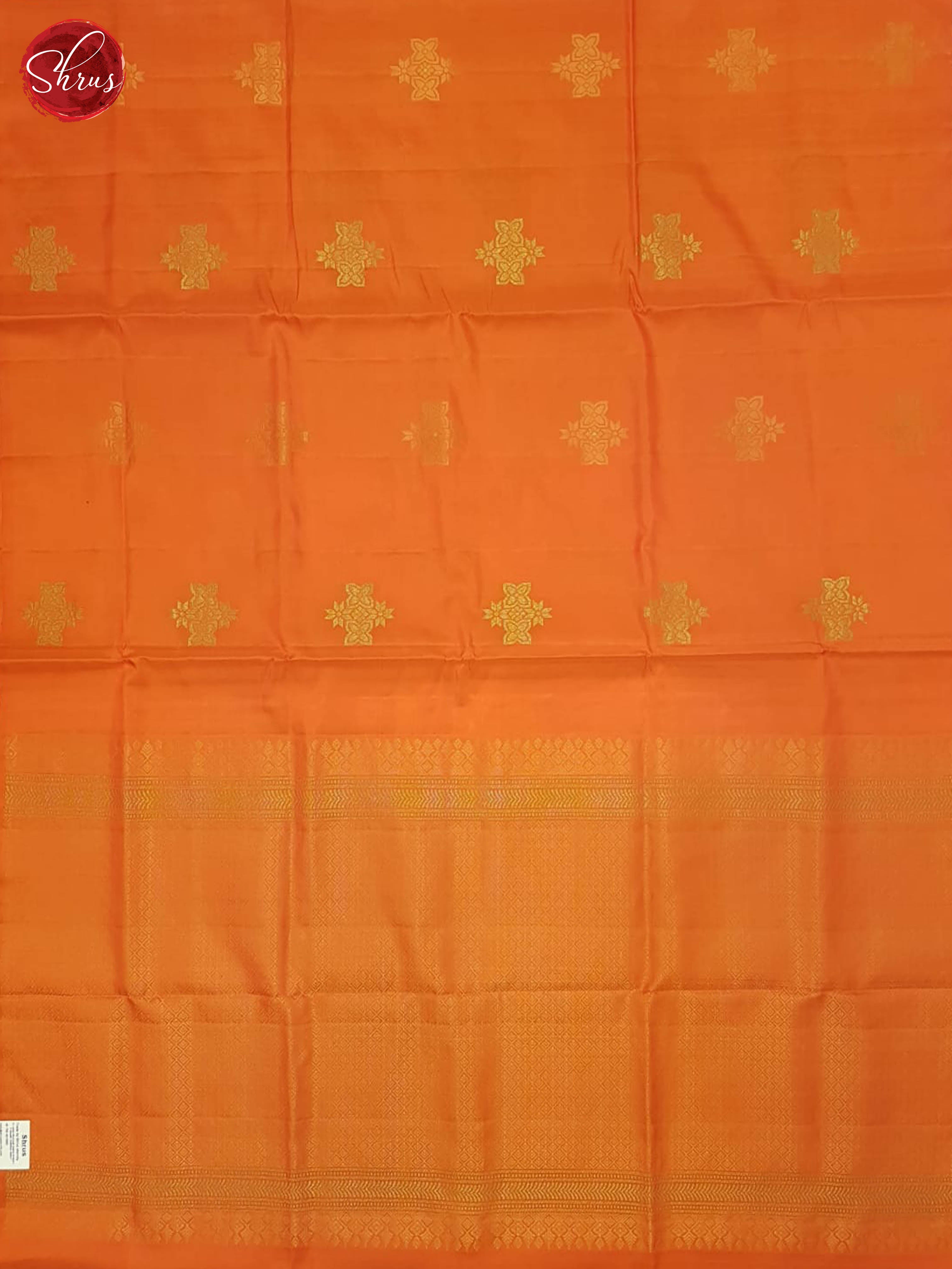 Orange And Cream- Soft Silk half-pure Saree - Shop on ShrusEternity.com