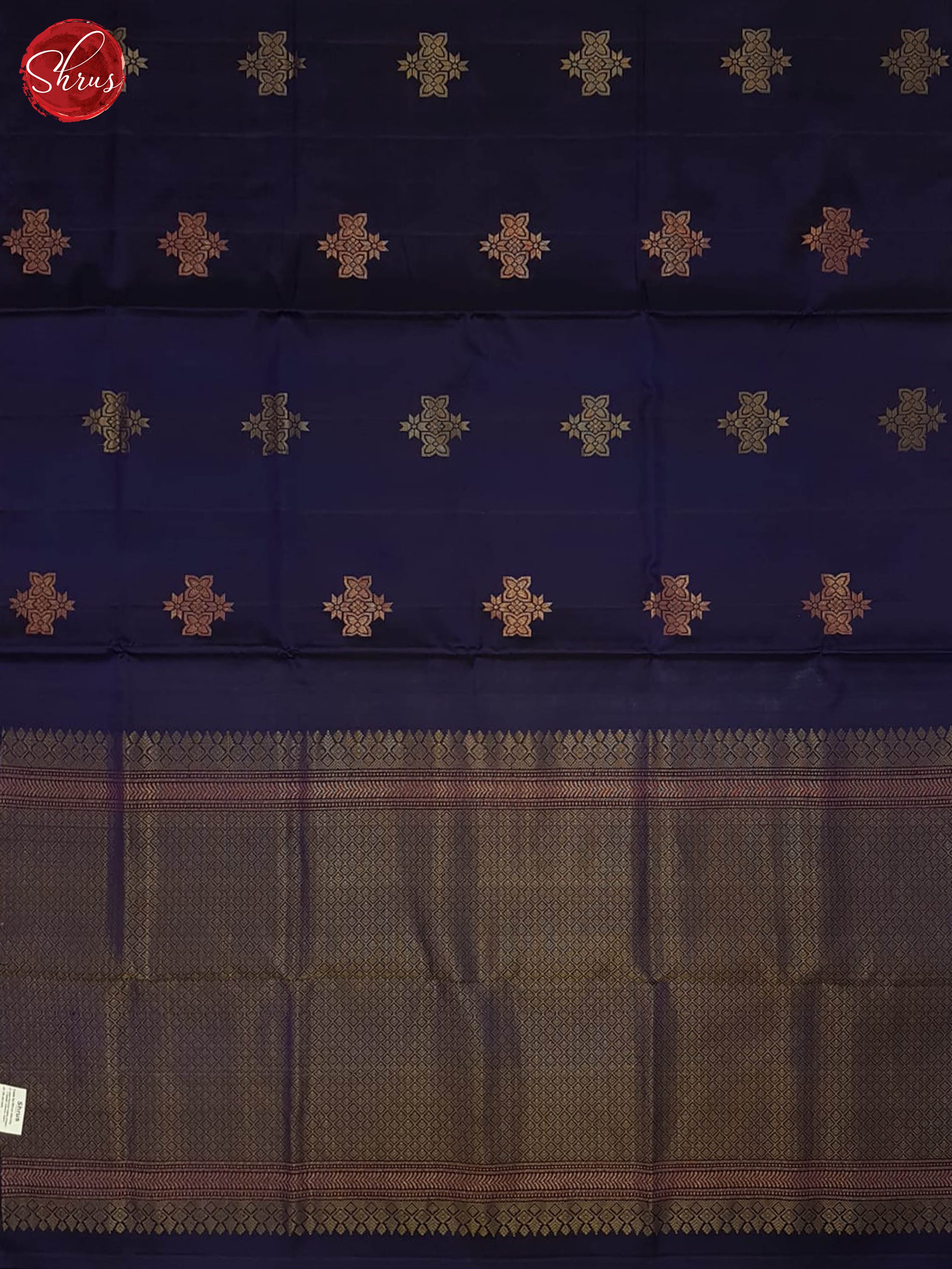 Blue And Cream- Soft Silk half-pure saree - Shop on ShrusEternity.com