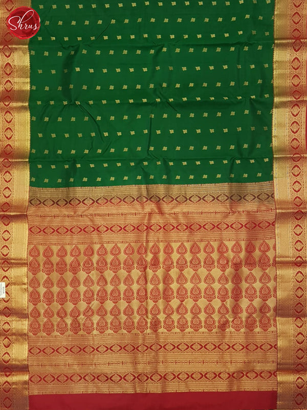 Green & Red - Kanchipuram Silk Saree - Shop on ShrusEternity.com
