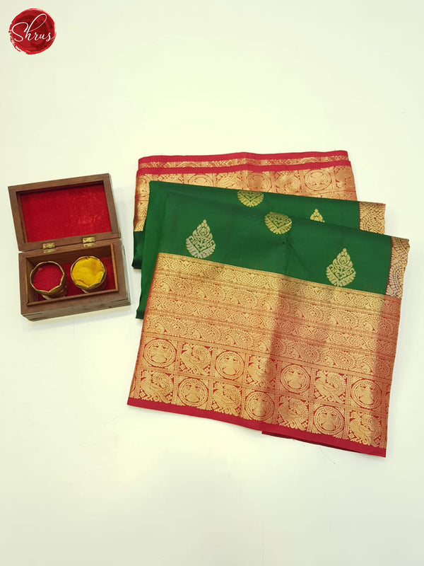 Green and Red - Kanchipuram Silk Saree - Shop on ShrusEternity.com