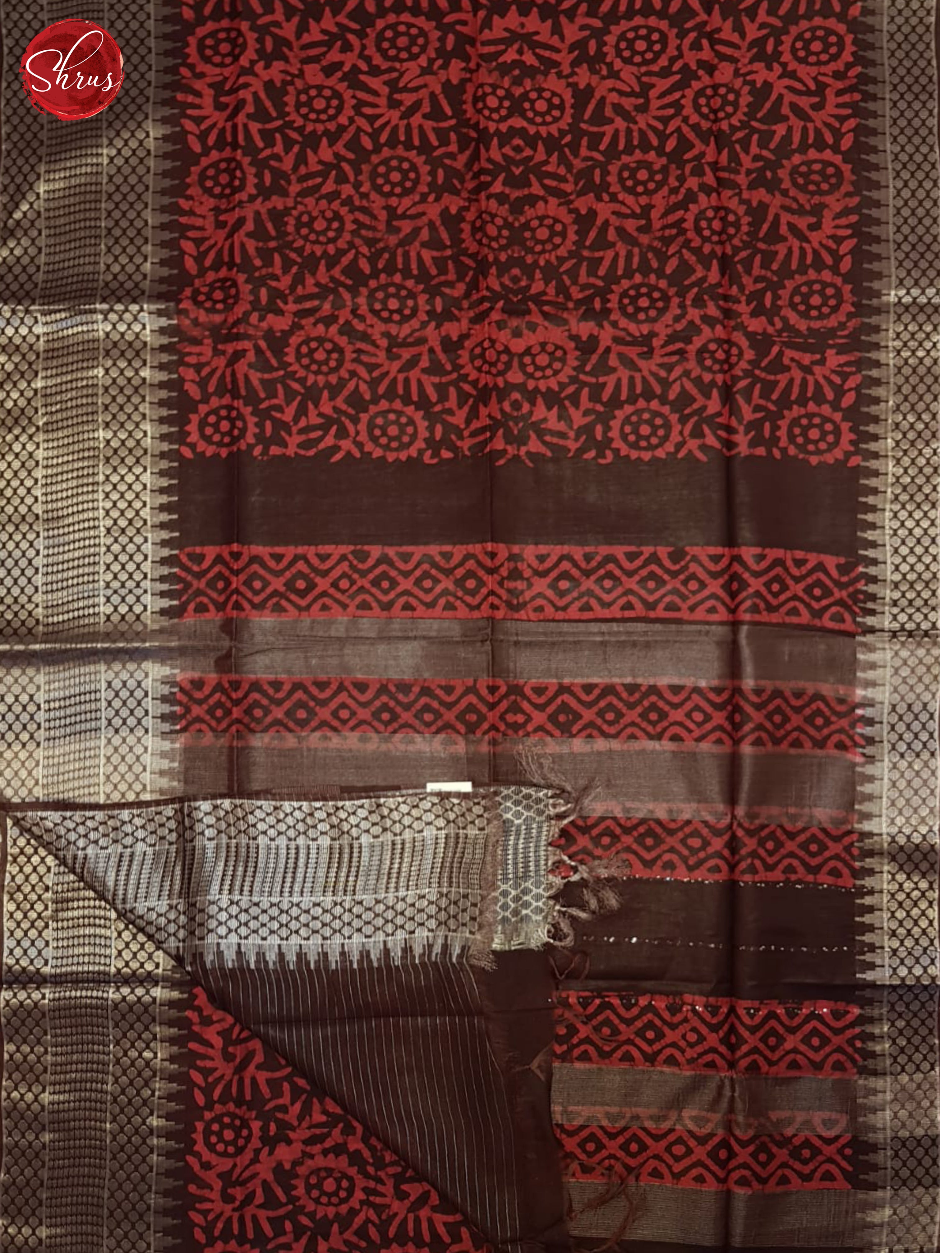 Red And Brown- Bhatik Saree - Shop on ShrusEternity.com