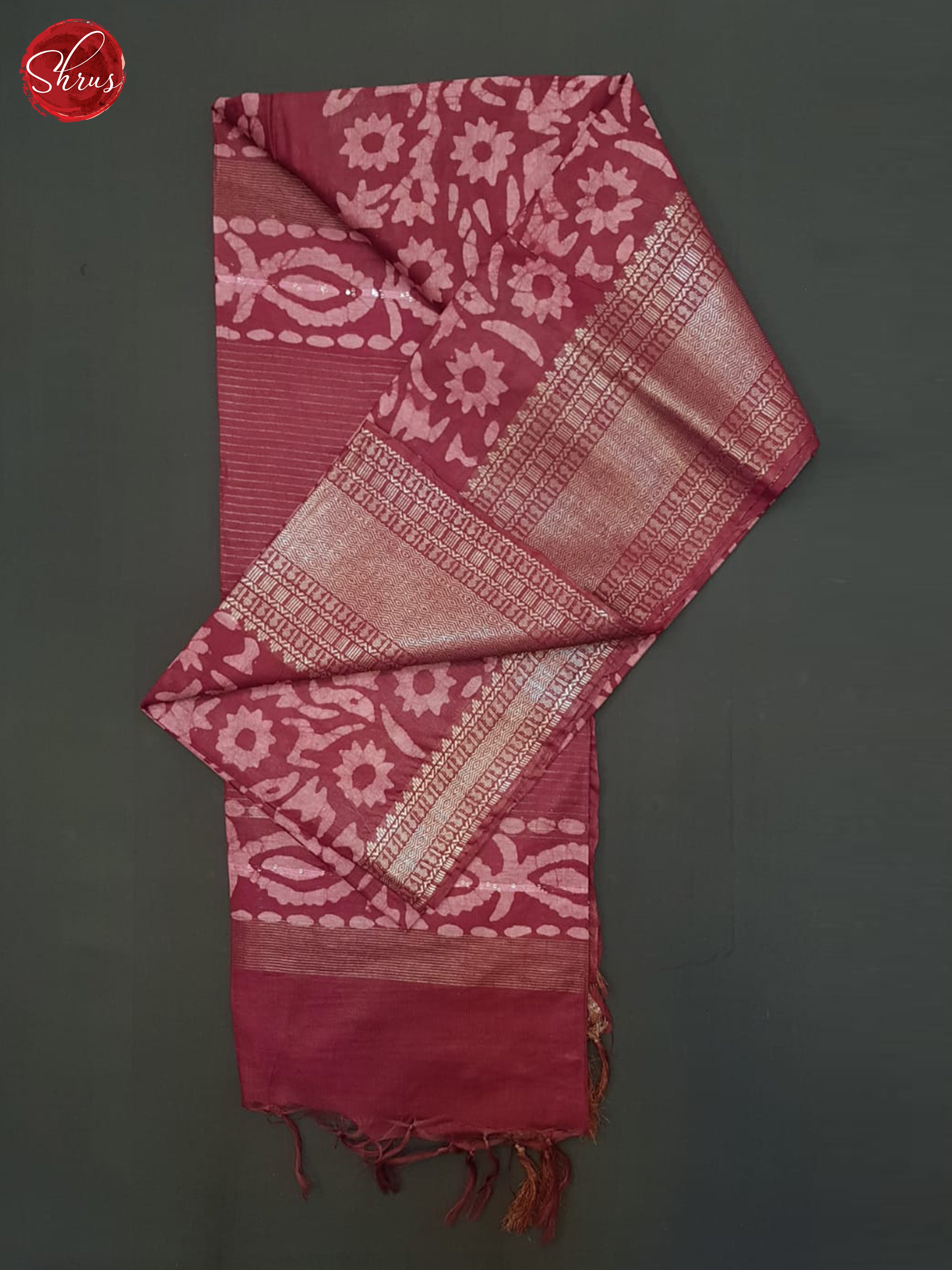 Wine  & Pink - Bhatik Saree - Shop on ShrusEternity.com