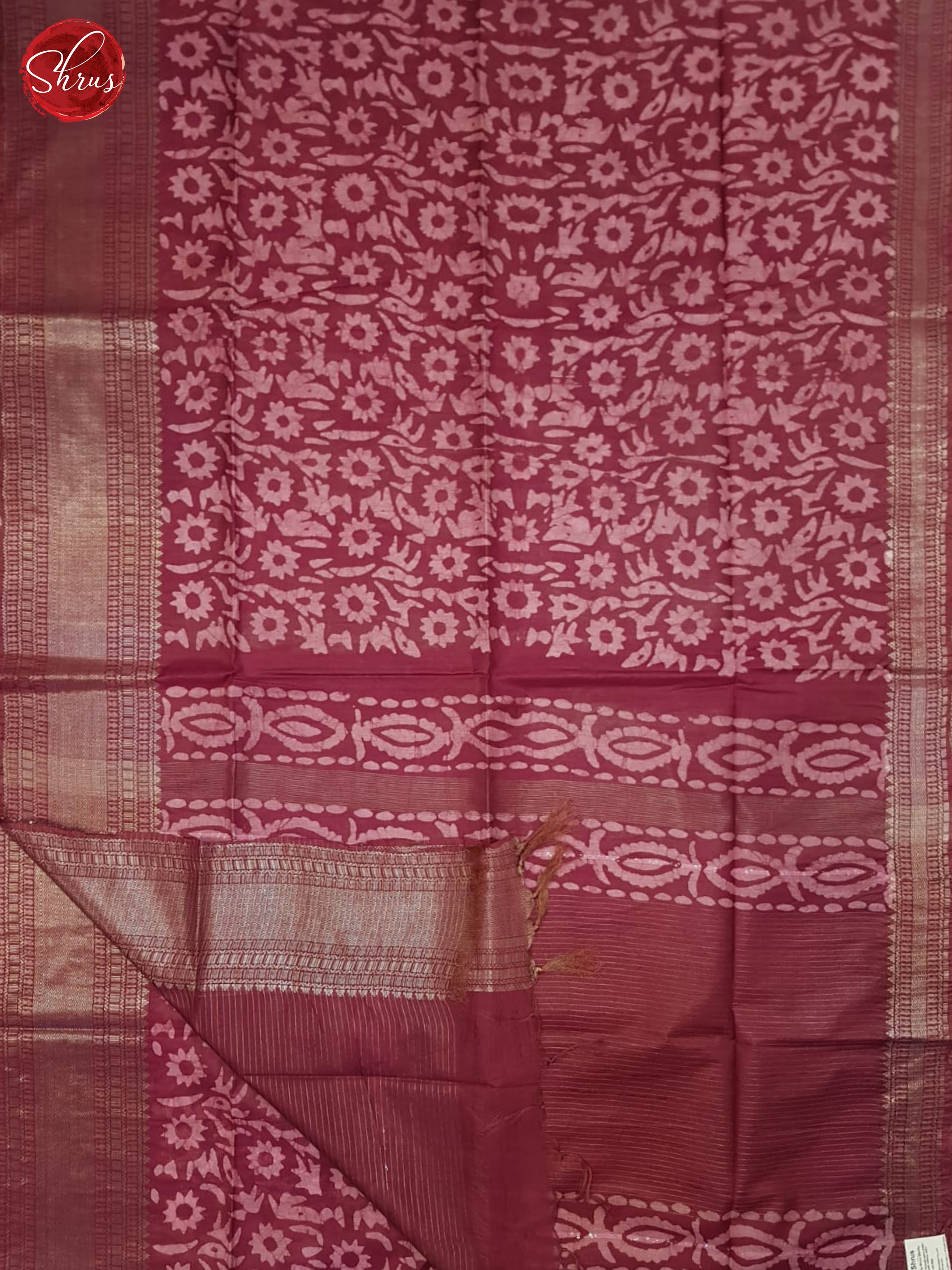 Wine  & Pink - Bhatik Saree - Shop on ShrusEternity.com