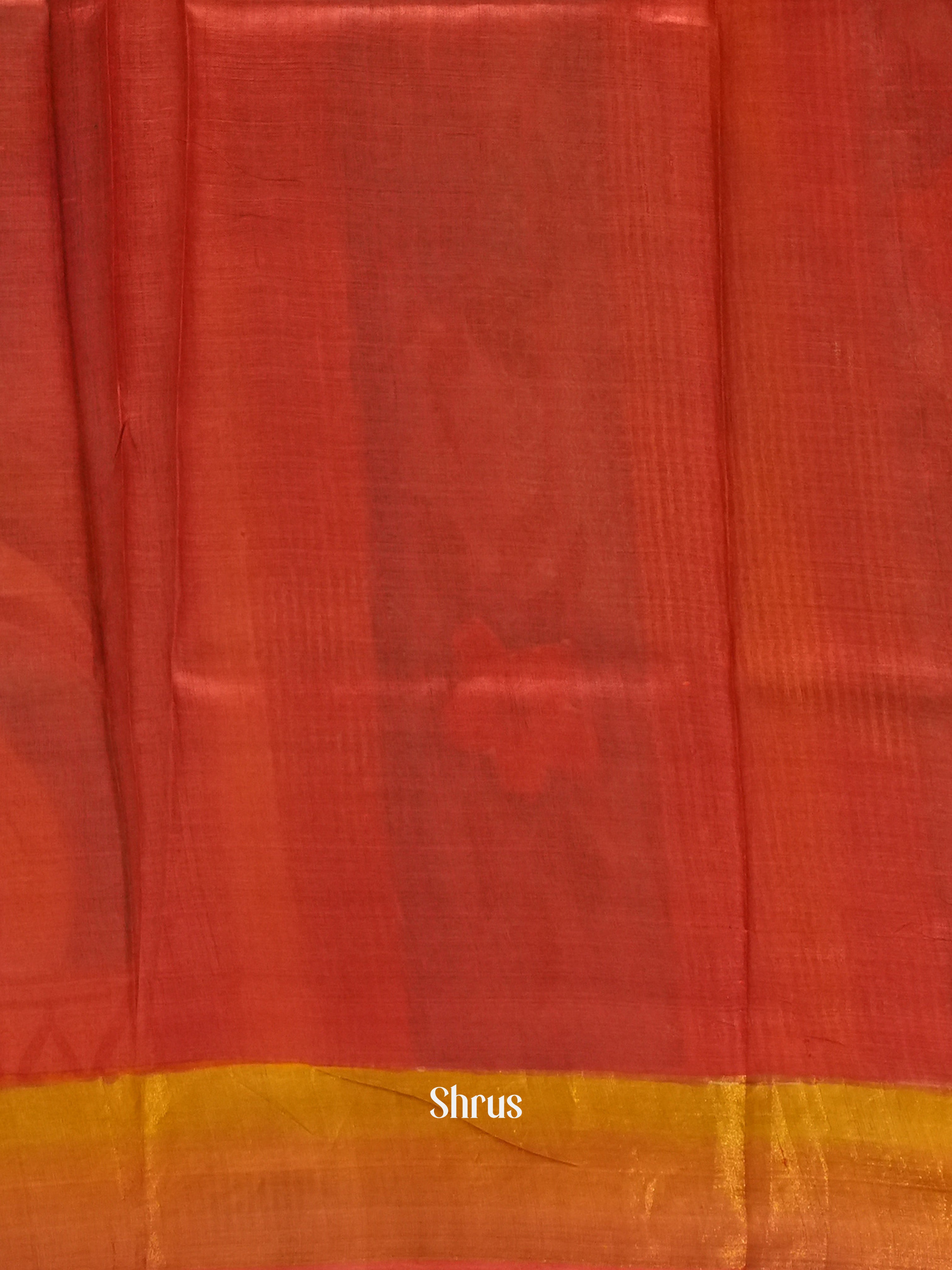 Green And Red- Tussar Silk Saree