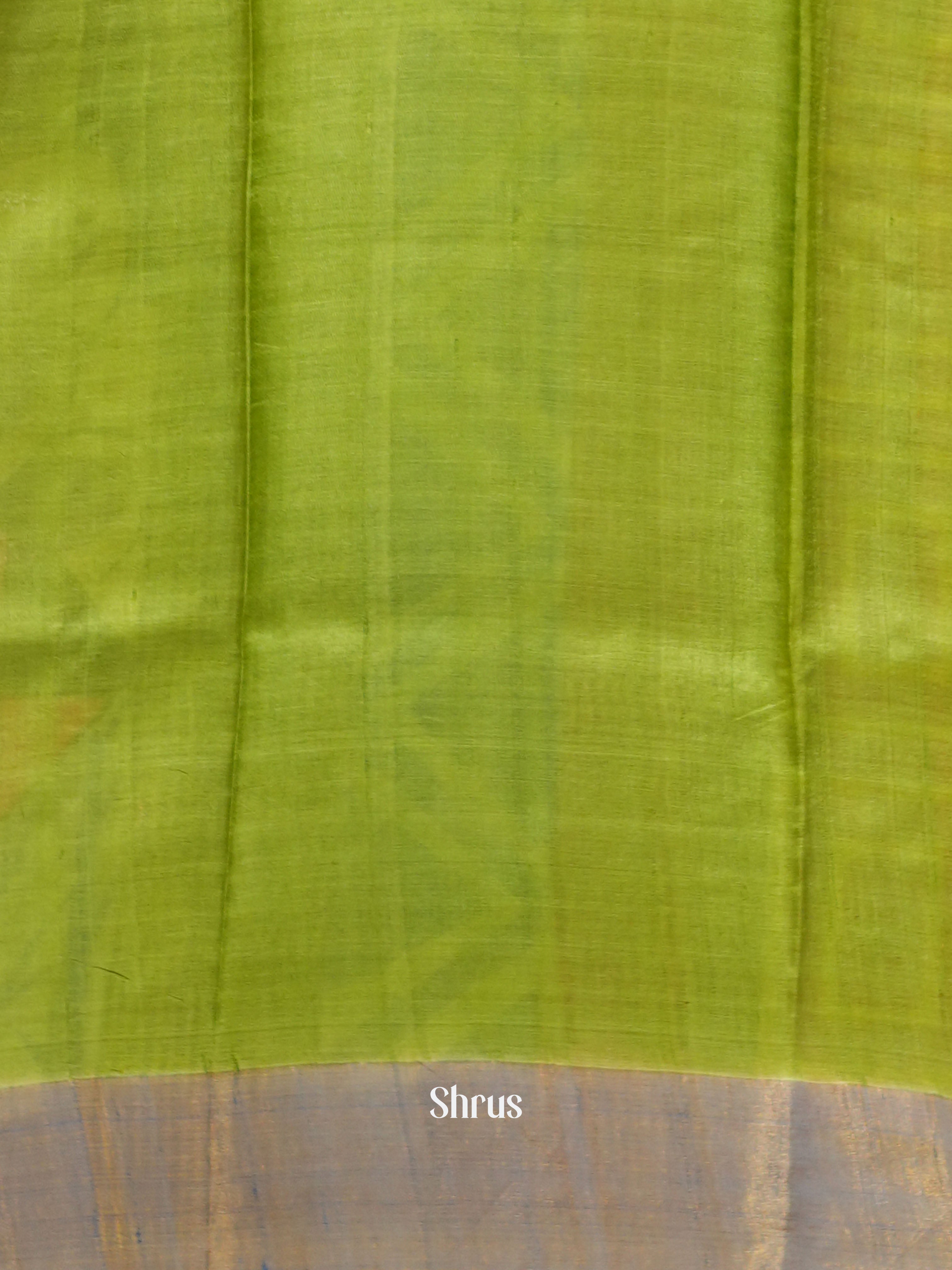 Red And Green- Tusser Silk Saree