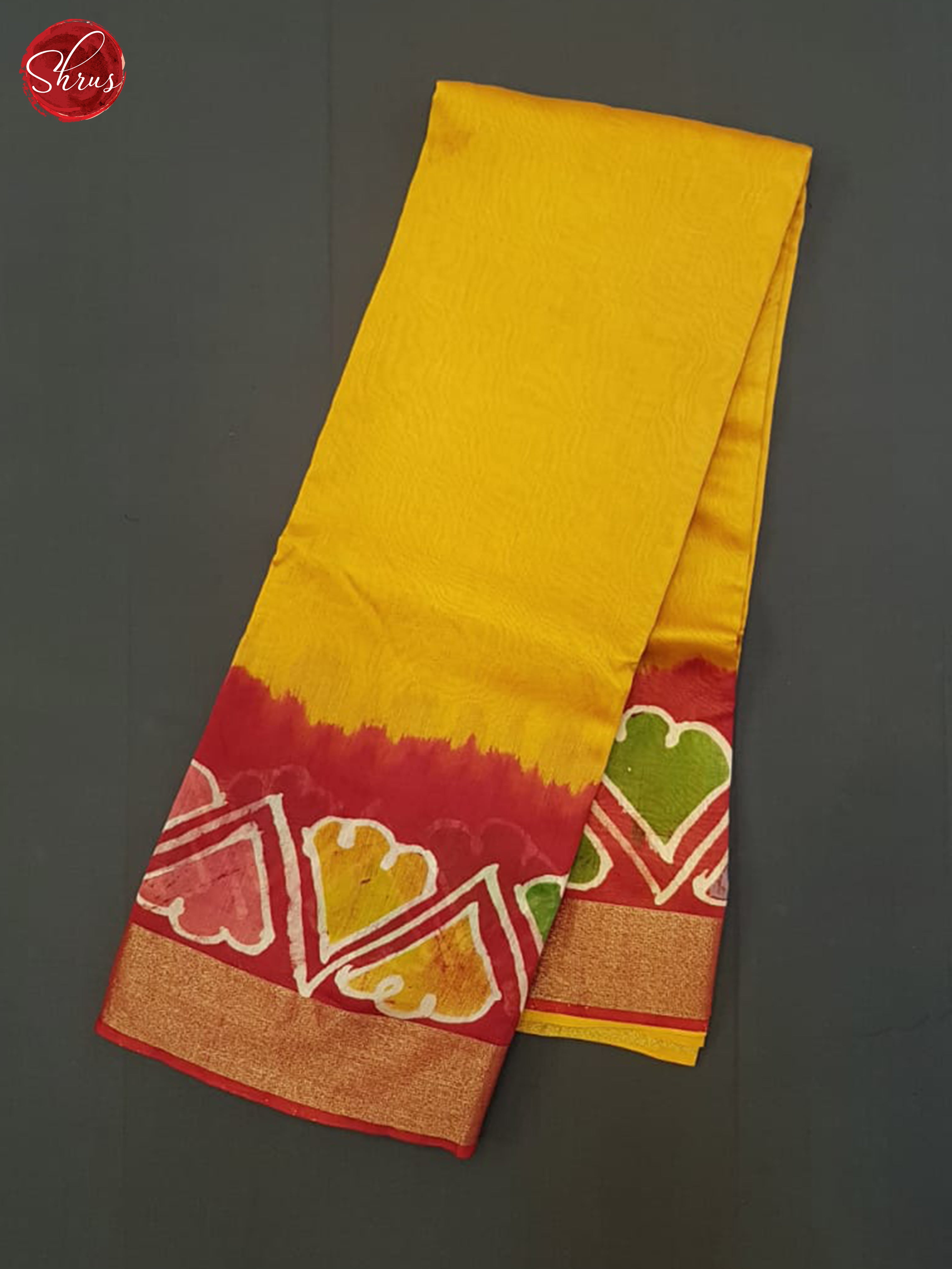 Mustard And Red- Moonga Silk Saree - Shop on ShrusEternity.com