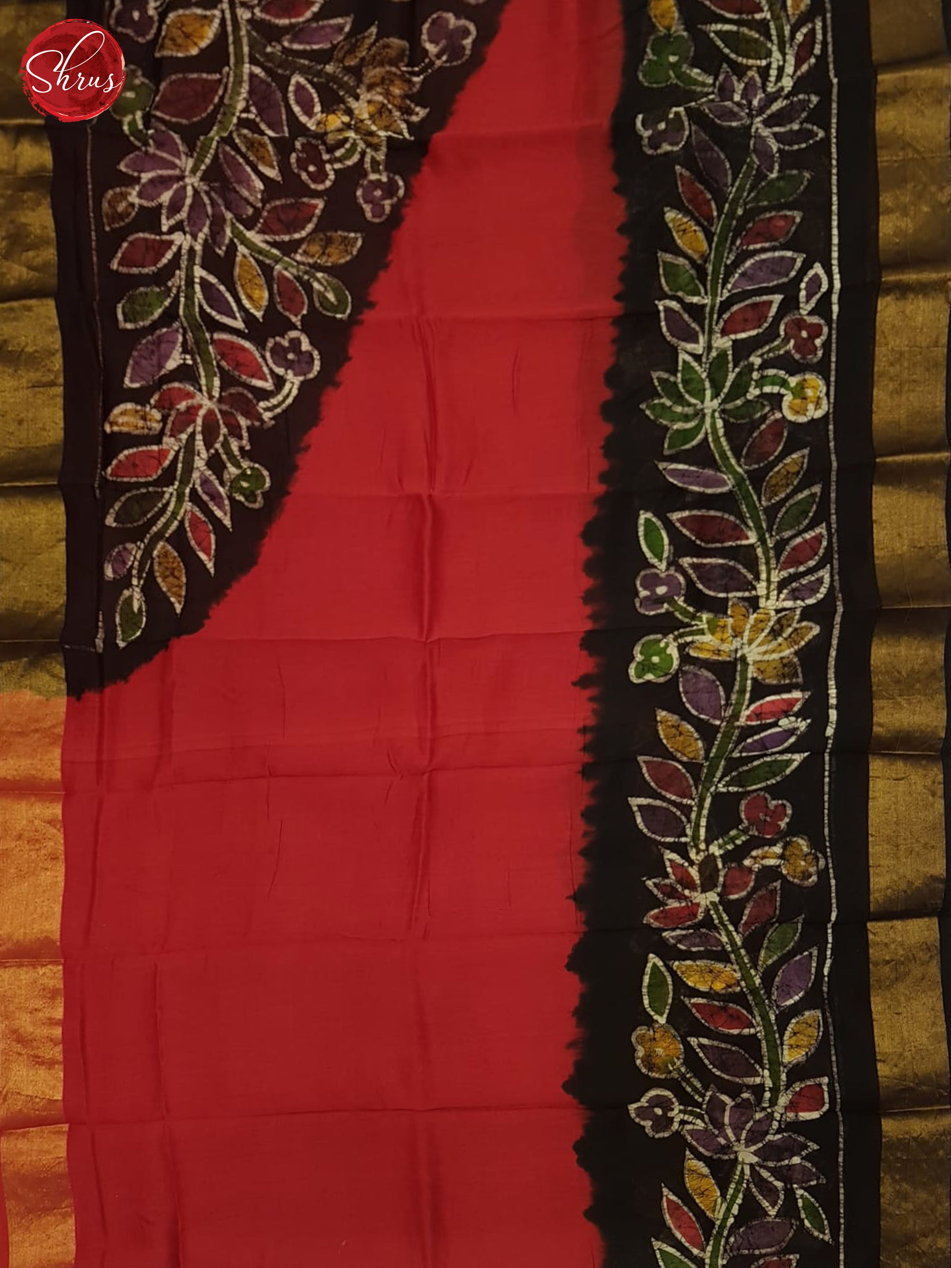 Black And Red- Moonga Silk Saree - Shop on ShrusEternity.com