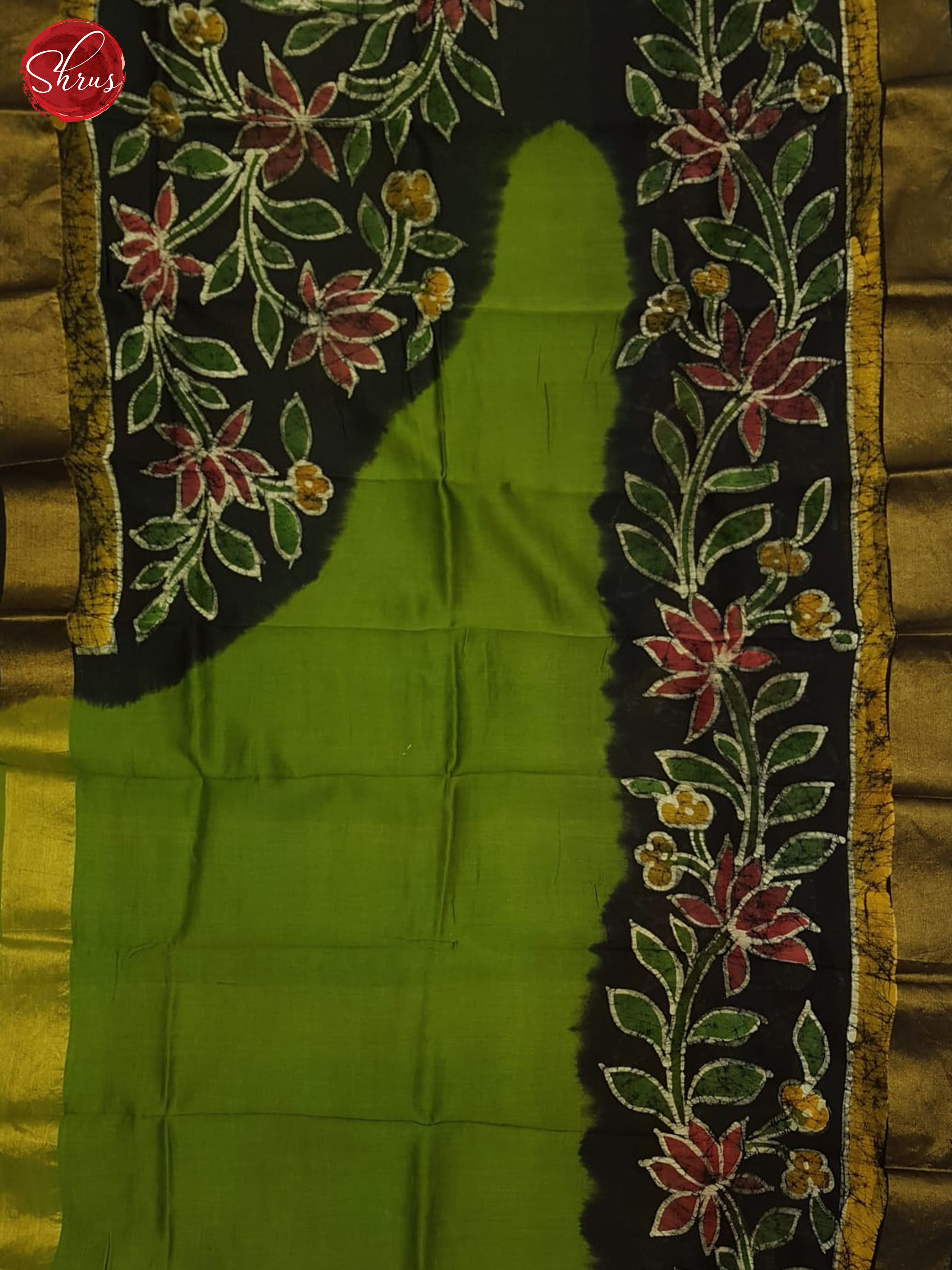 Black And Green - Moonga Silk Saree - Shop on ShrusEternity.com