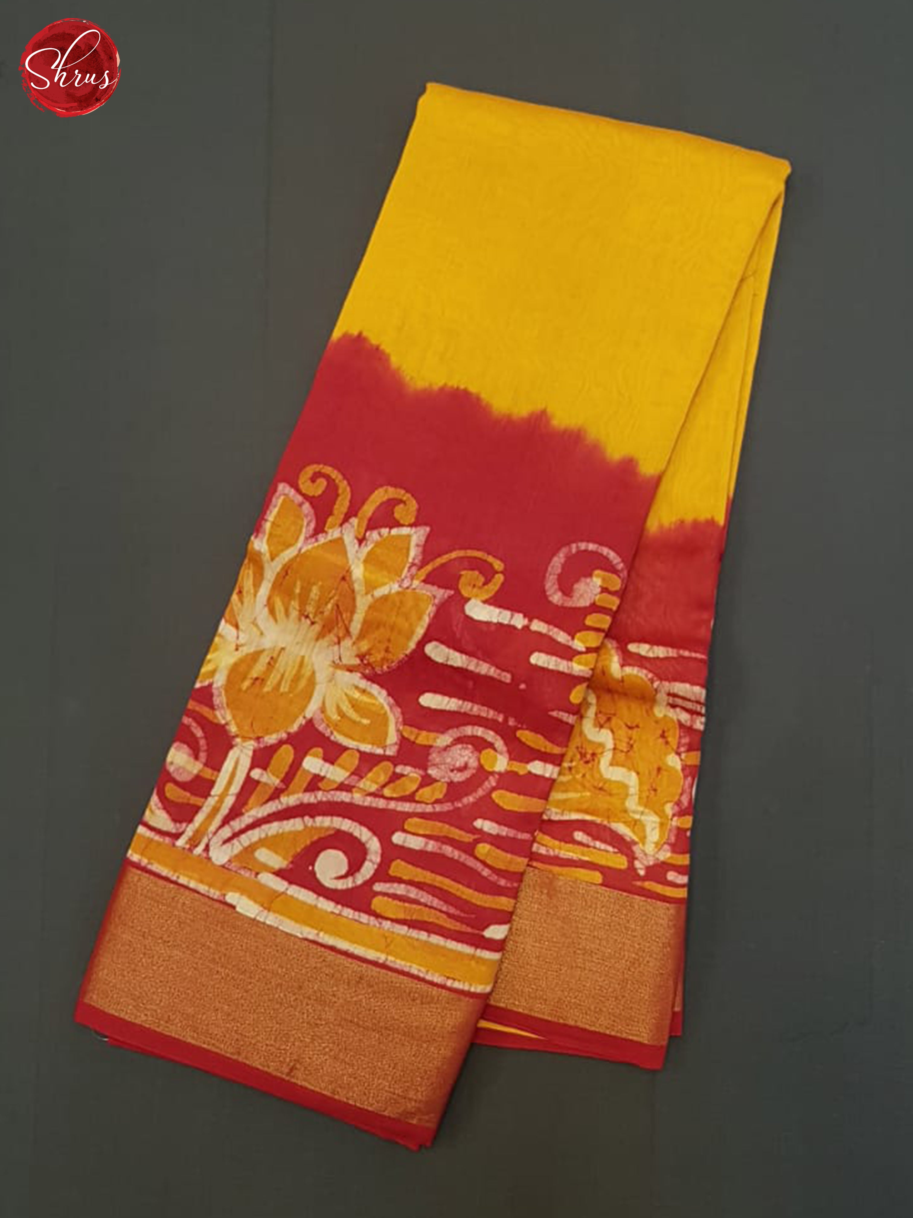 Yellow And Red- Moonga Silk Saree - Shop on ShrusEternity.com