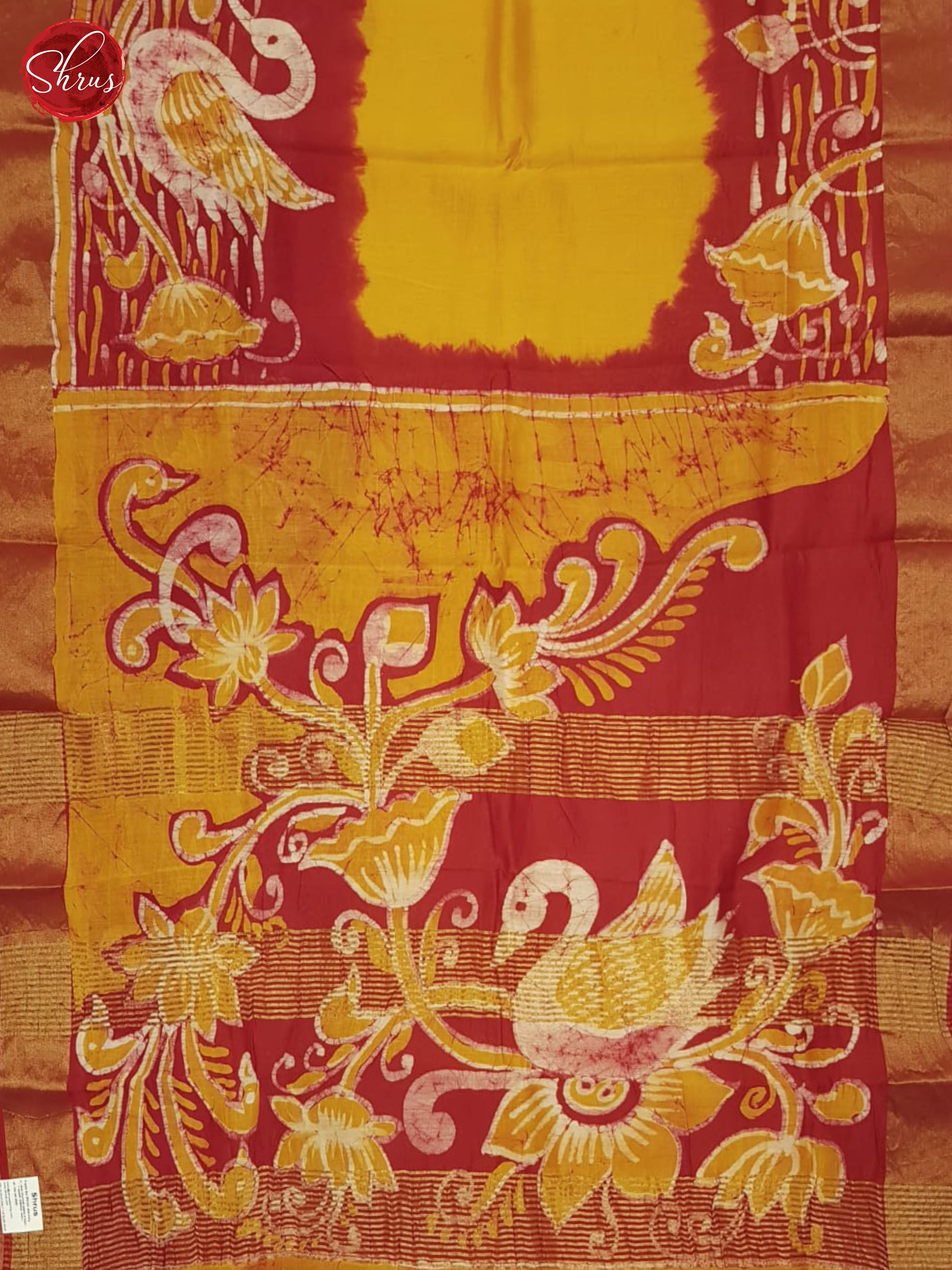 Yellow And Red- Moonga Silk Saree - Shop on ShrusEternity.com