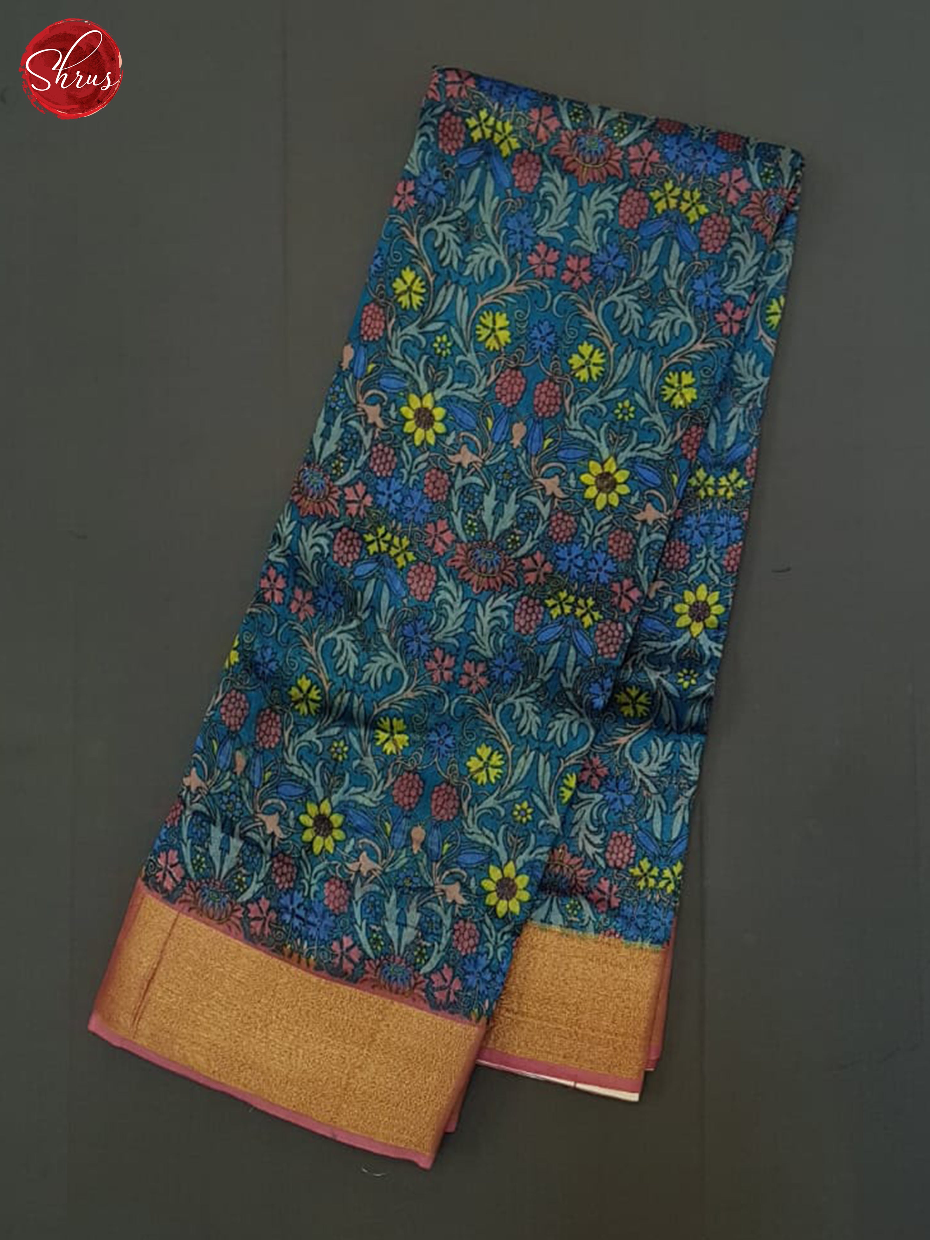 Blue And Pink- Moonga Silk Saree - Shop on ShrusEternity.com