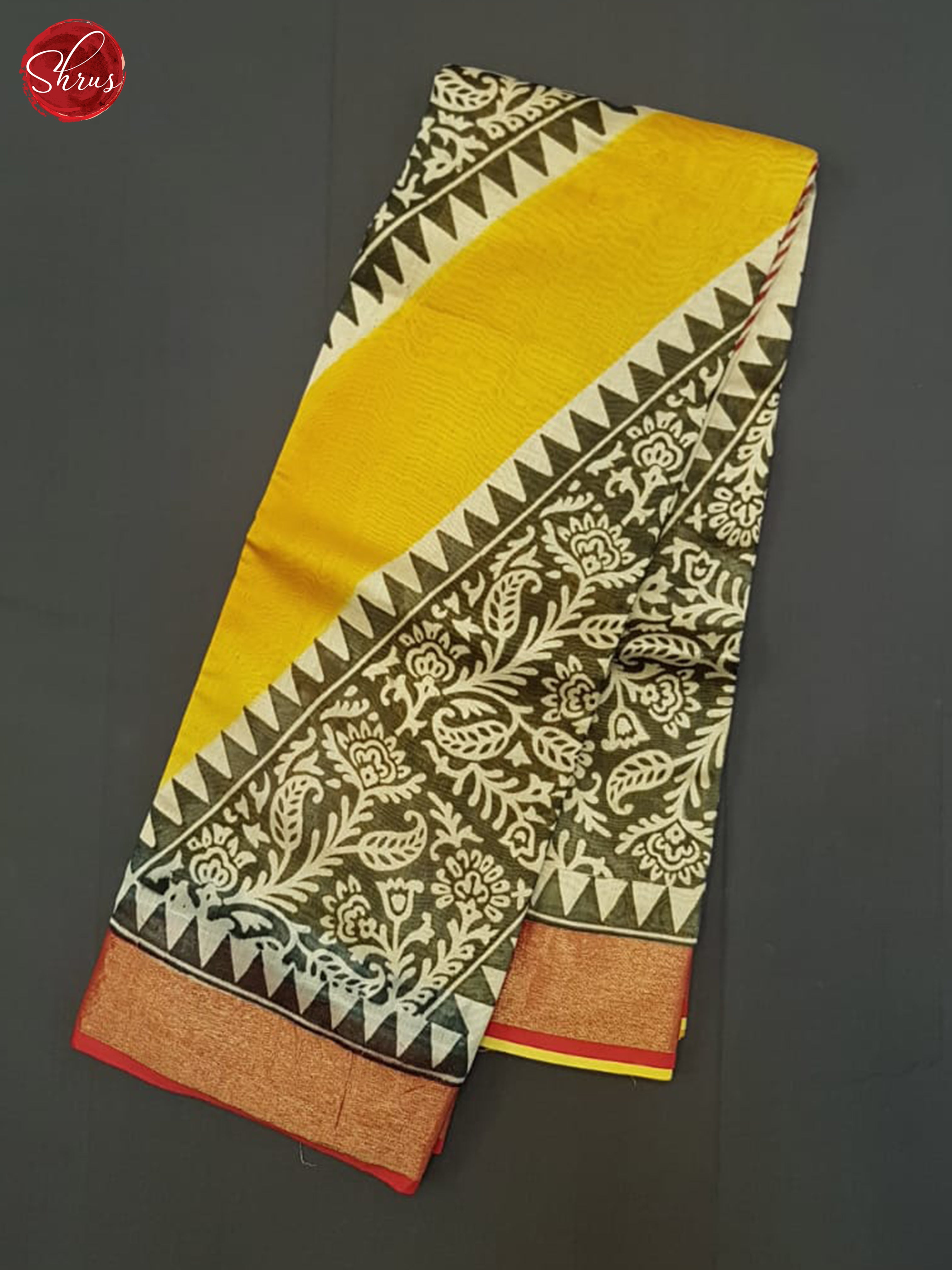 Mustard And Red- Moonga Silk Saree - Shop on ShrusEternity.com