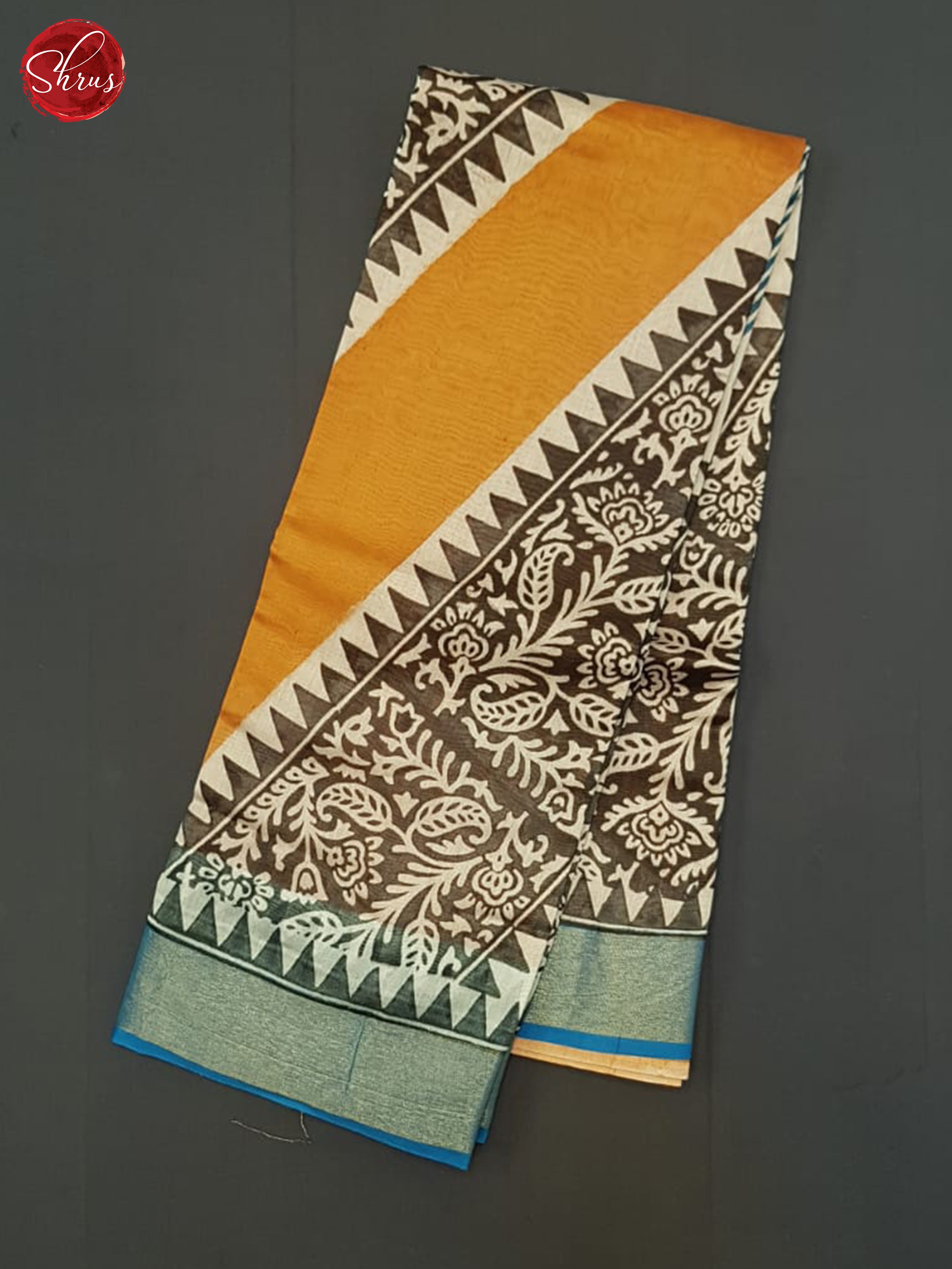 Orange And Blue- Moonga Silk Saree - Shop on ShrusEternity.com