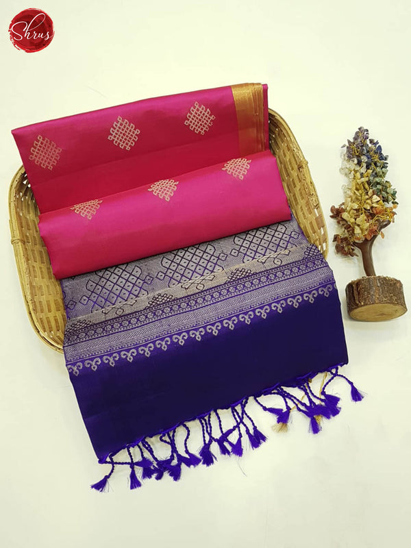 Pink And Blue- Soft silk Saree - Shop on ShrusEternity.com