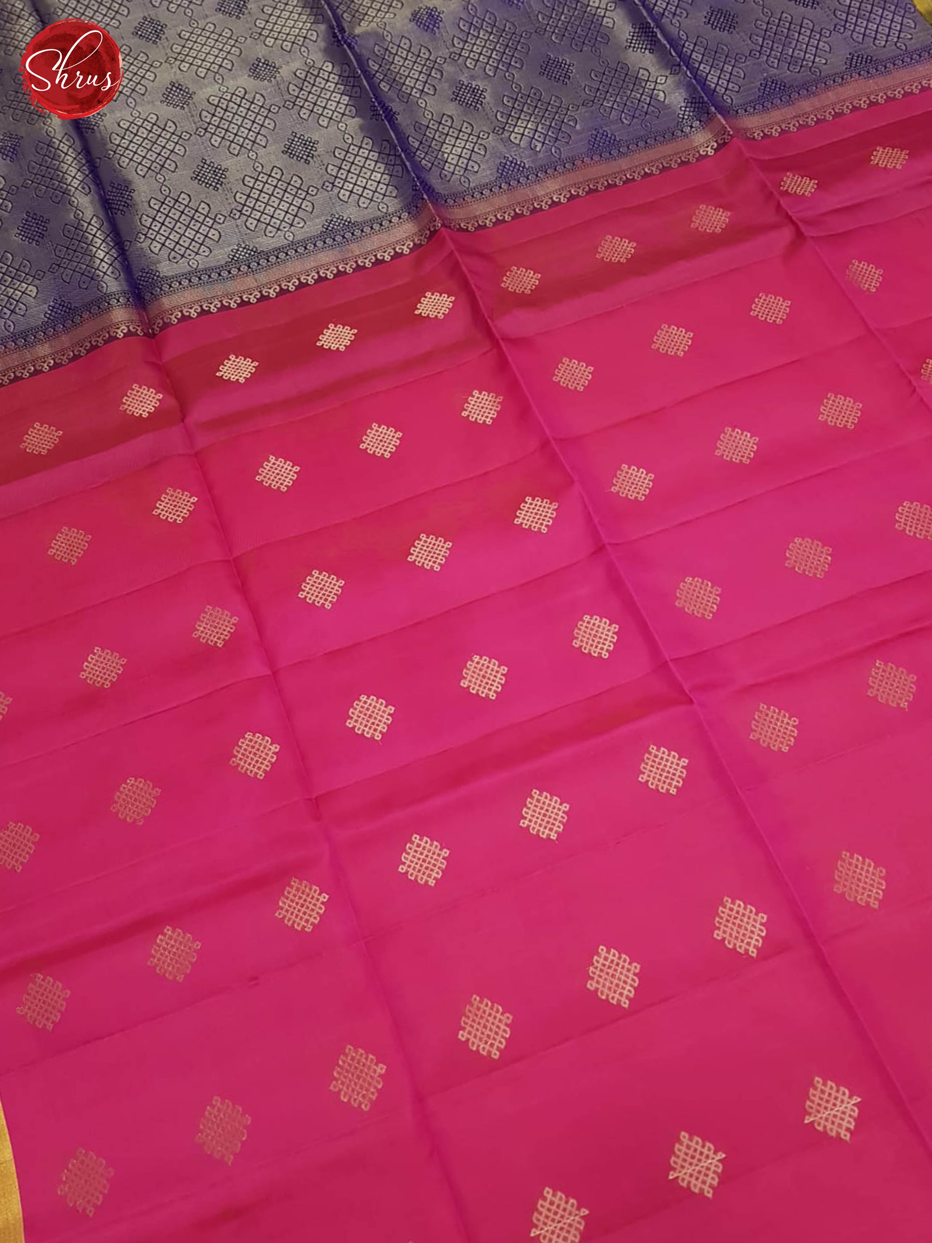 Pink And Blue- Soft silk Saree - Shop on ShrusEternity.com