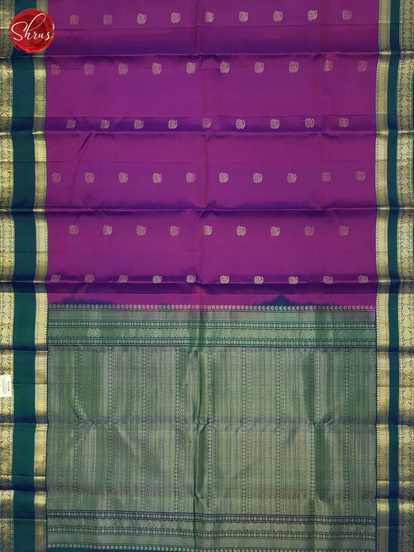 Purple And Peacock Blue- Soft Silk Saree - Shop on ShrusEternity.com