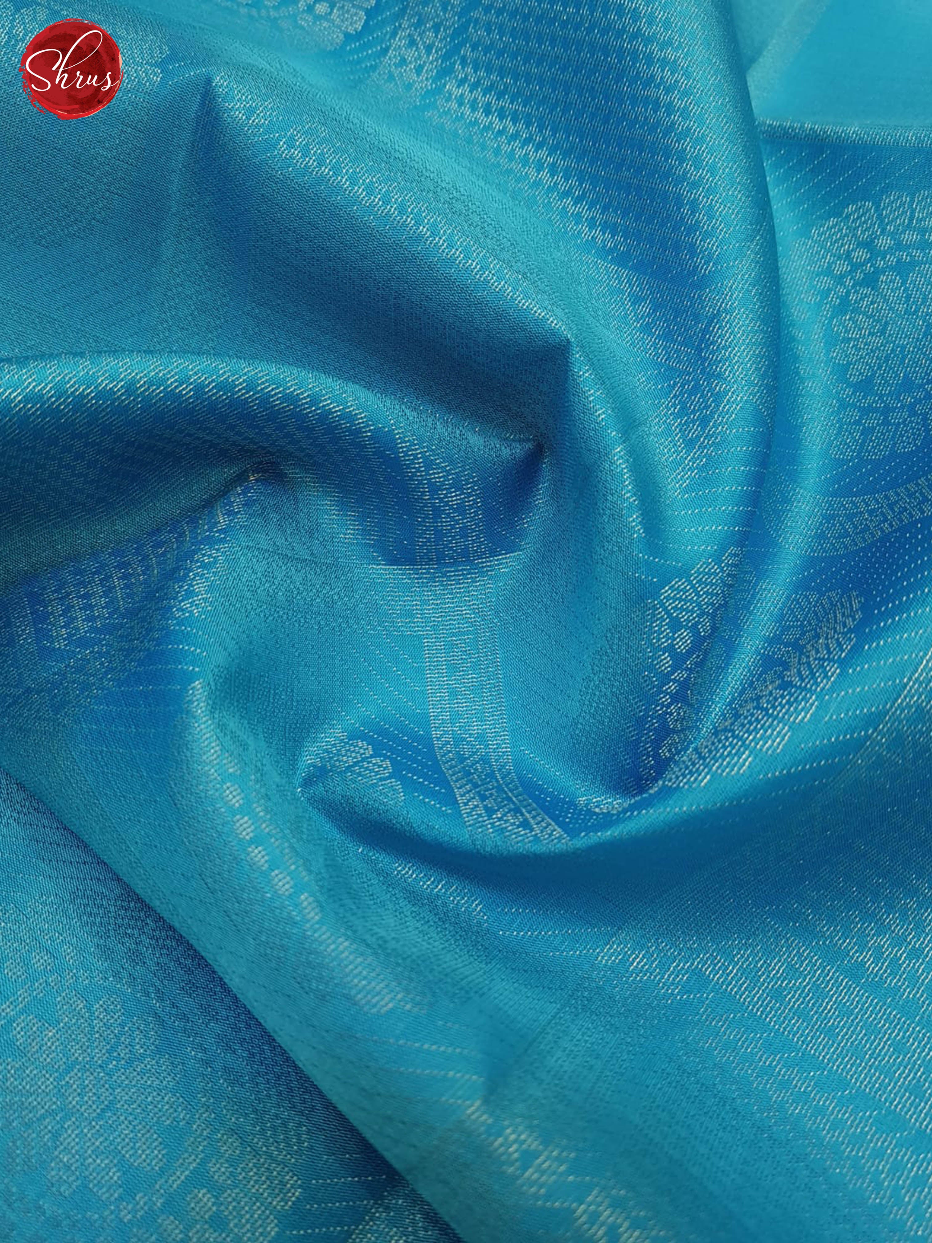 Sky Blue & Blue - Soft Silk Saree - Shop on ShrusEternity.com