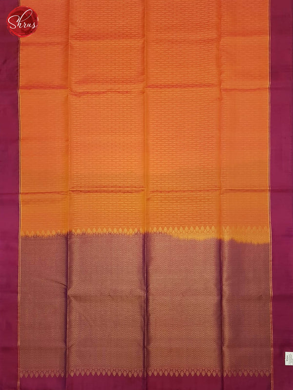 Orange And Wine-Soft Silk Saree - Shop on ShrusEternity.com