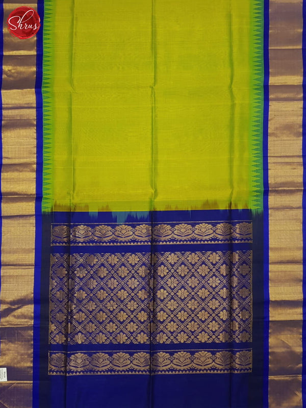 Green And Blue(Single Tone)- Silk Cotton Saree - Shop on ShrusEternity.com