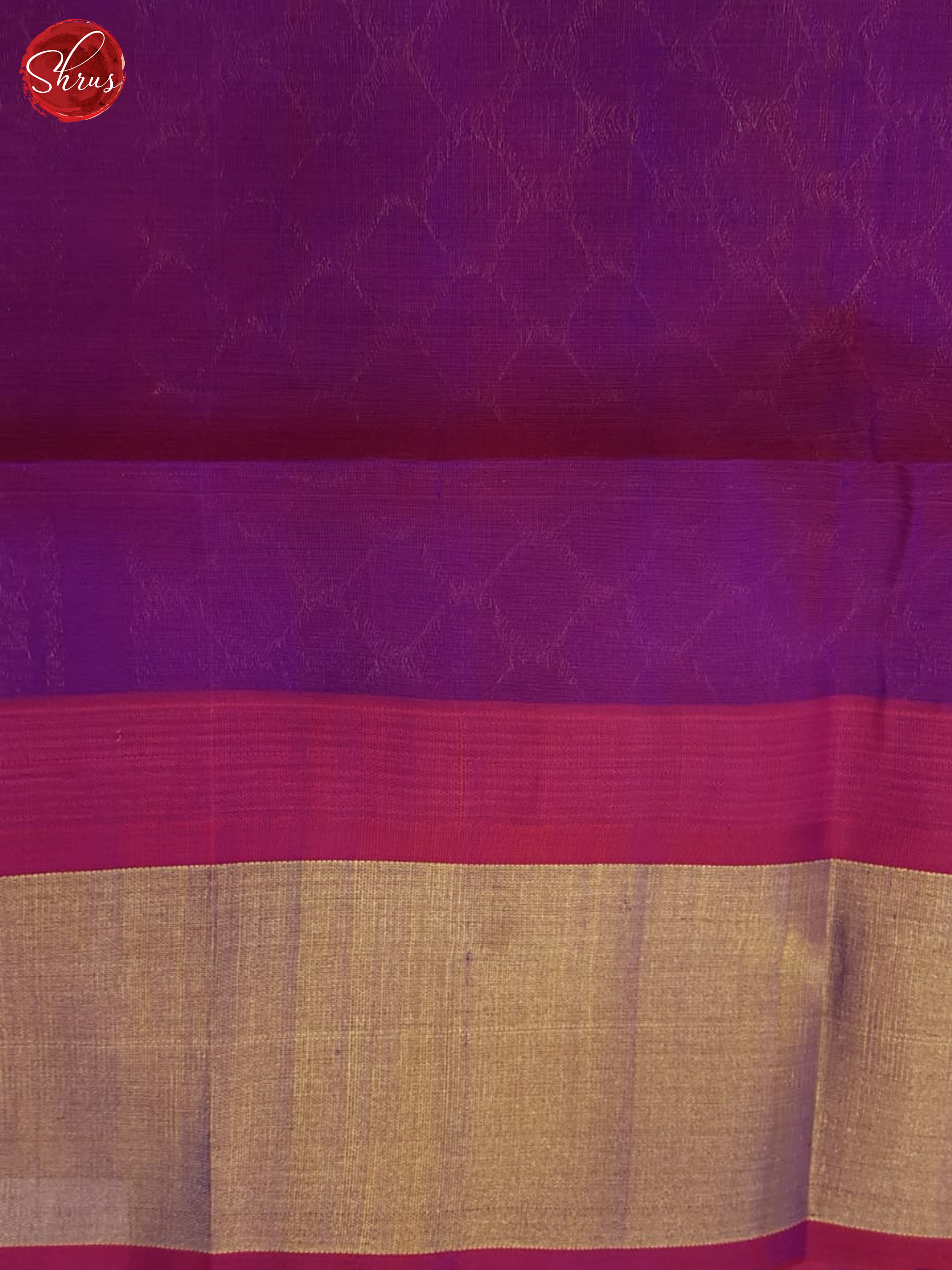 Cream And Purple- Silk Cotton saree - Shop on ShrusEternity.com