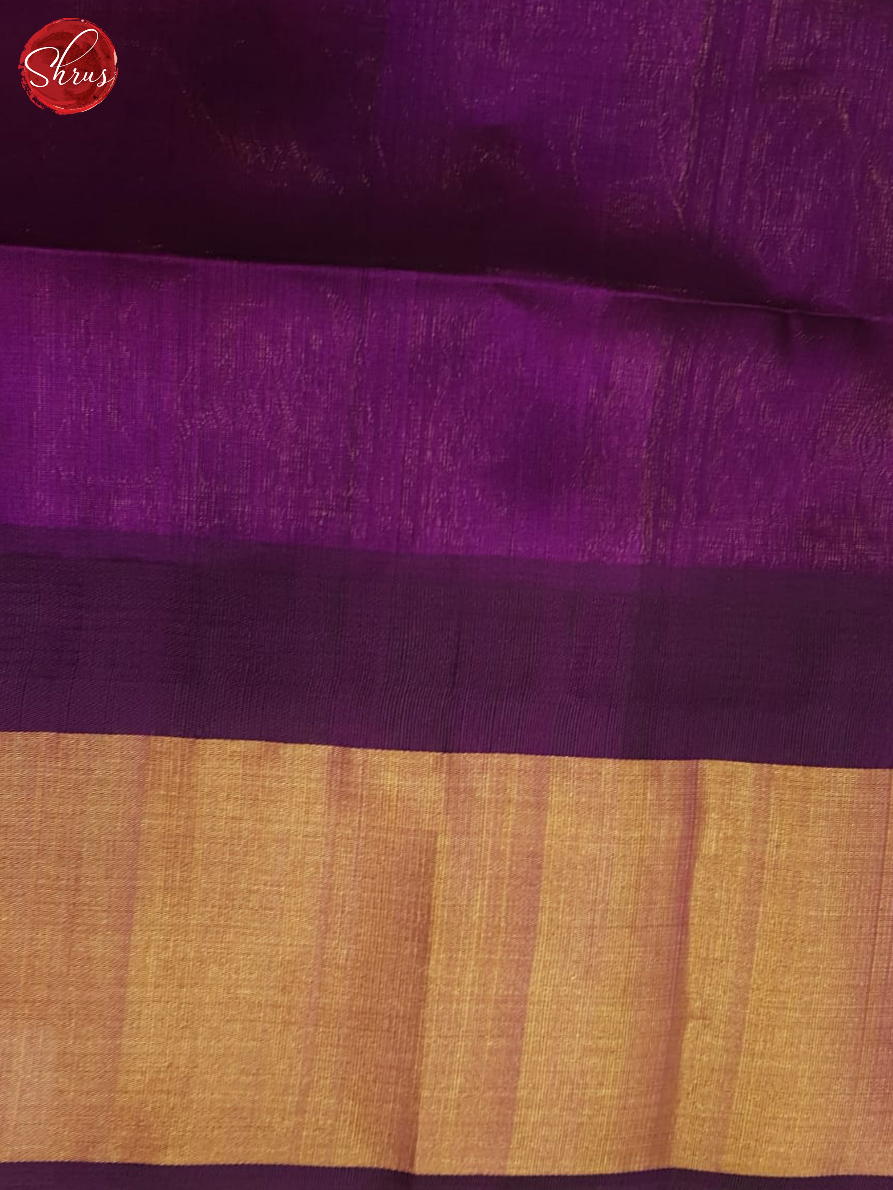 Cream And Purple- Silk Cotton Saree - Shop on ShrusEternity.com