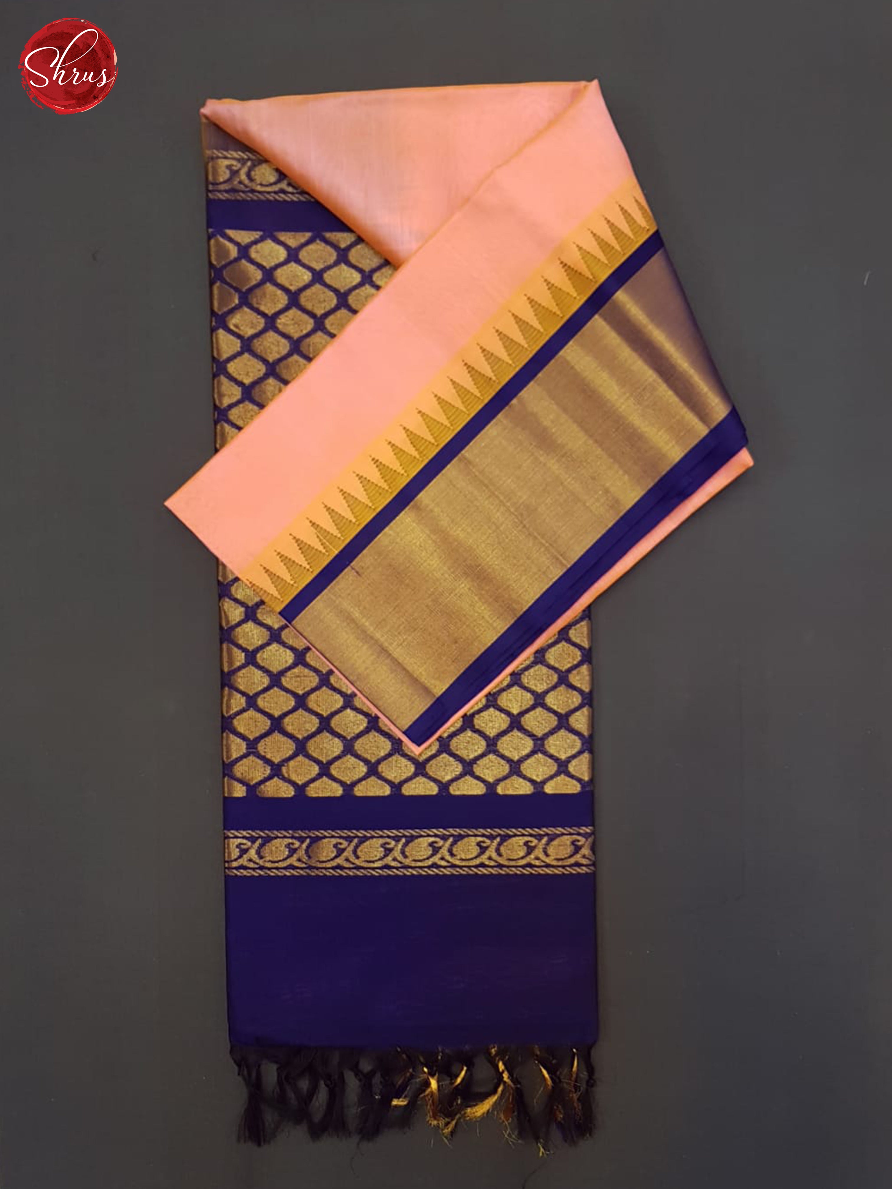 Pink And Blue- Silk Cotton Saree - Shop on ShrusEternity.com