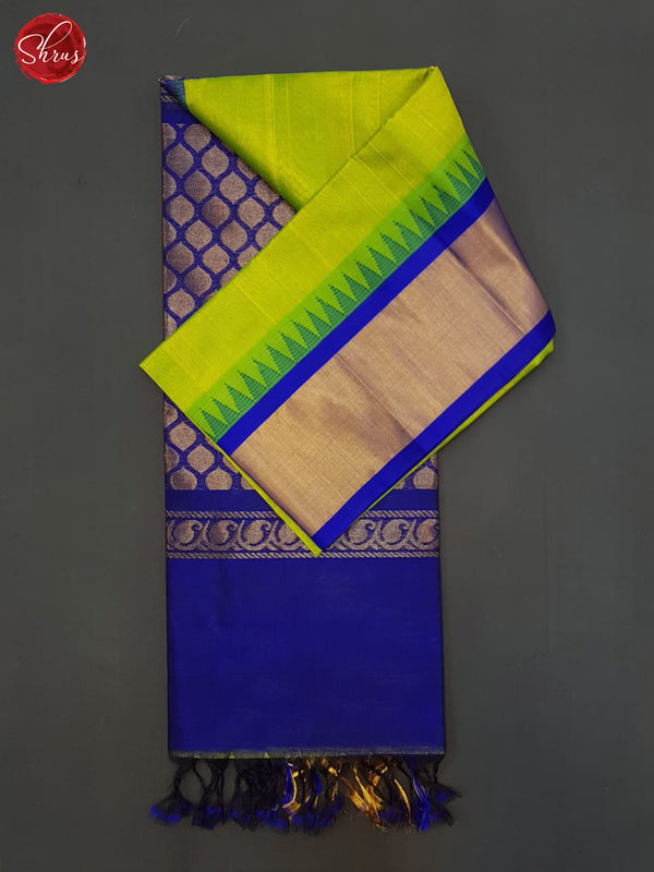 Green And Blue- Silk Cotton saree - Shop on ShrusEternity.com