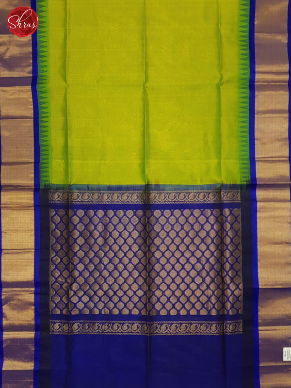 Green And Blue- Silk Cotton saree - Shop on ShrusEternity.com