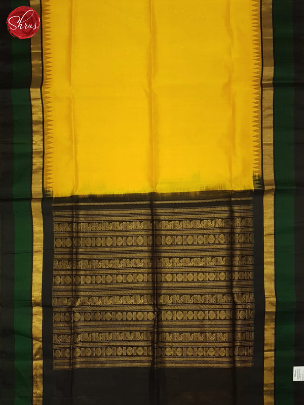 Yellow And Black- Silk Cotton Saree - Shop on ShrusEternity.com