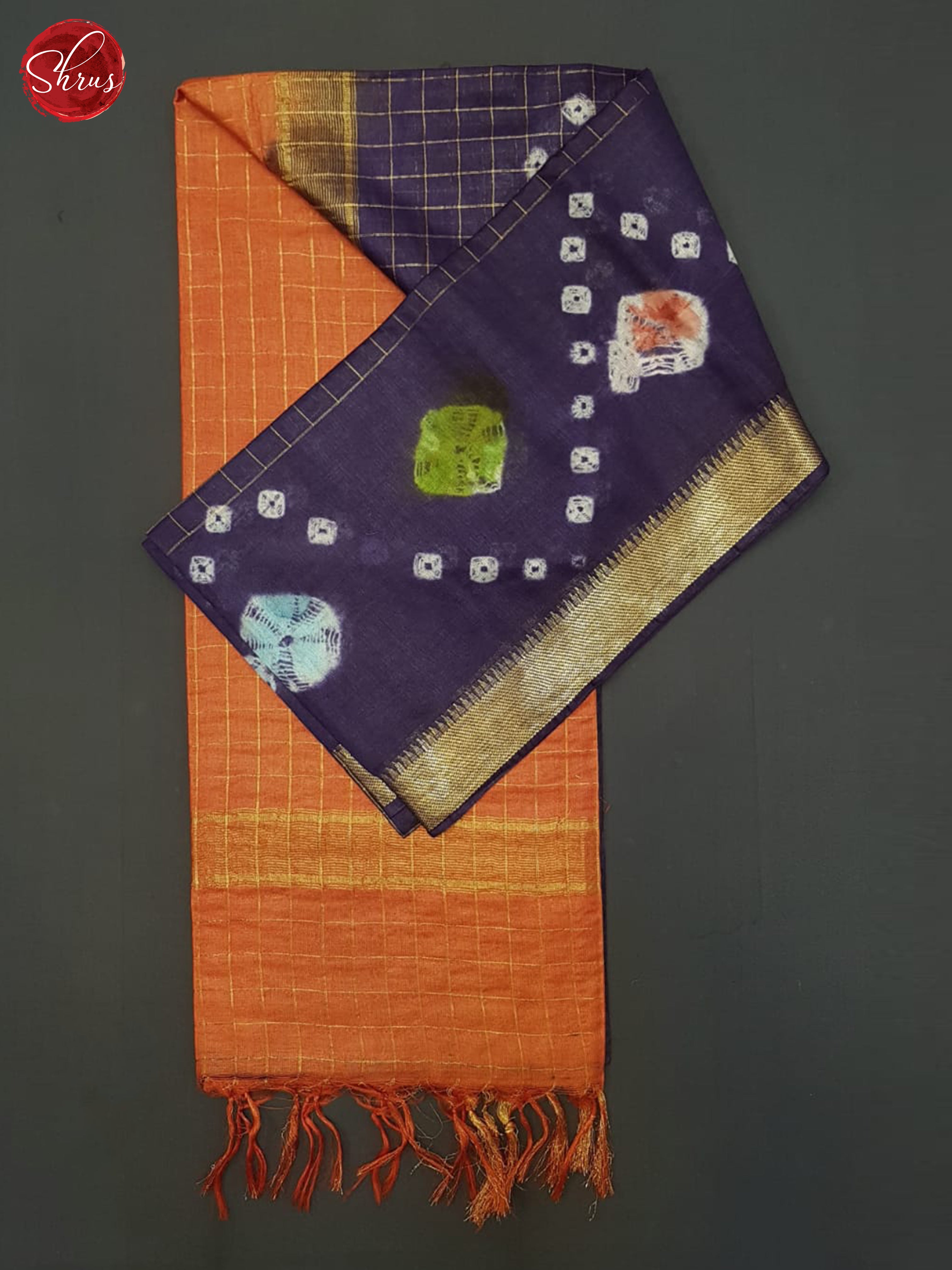 Purple And Orange- Shibori Saree - Shop on ShrusEternity.com