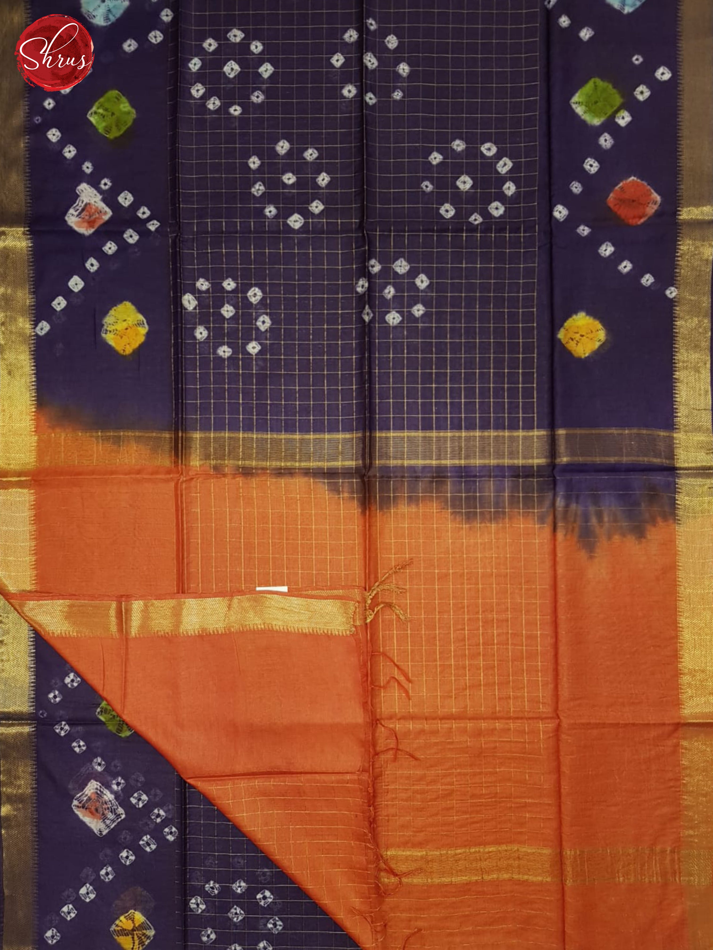 Purple And Orange- Shibori Saree - Shop on ShrusEternity.com