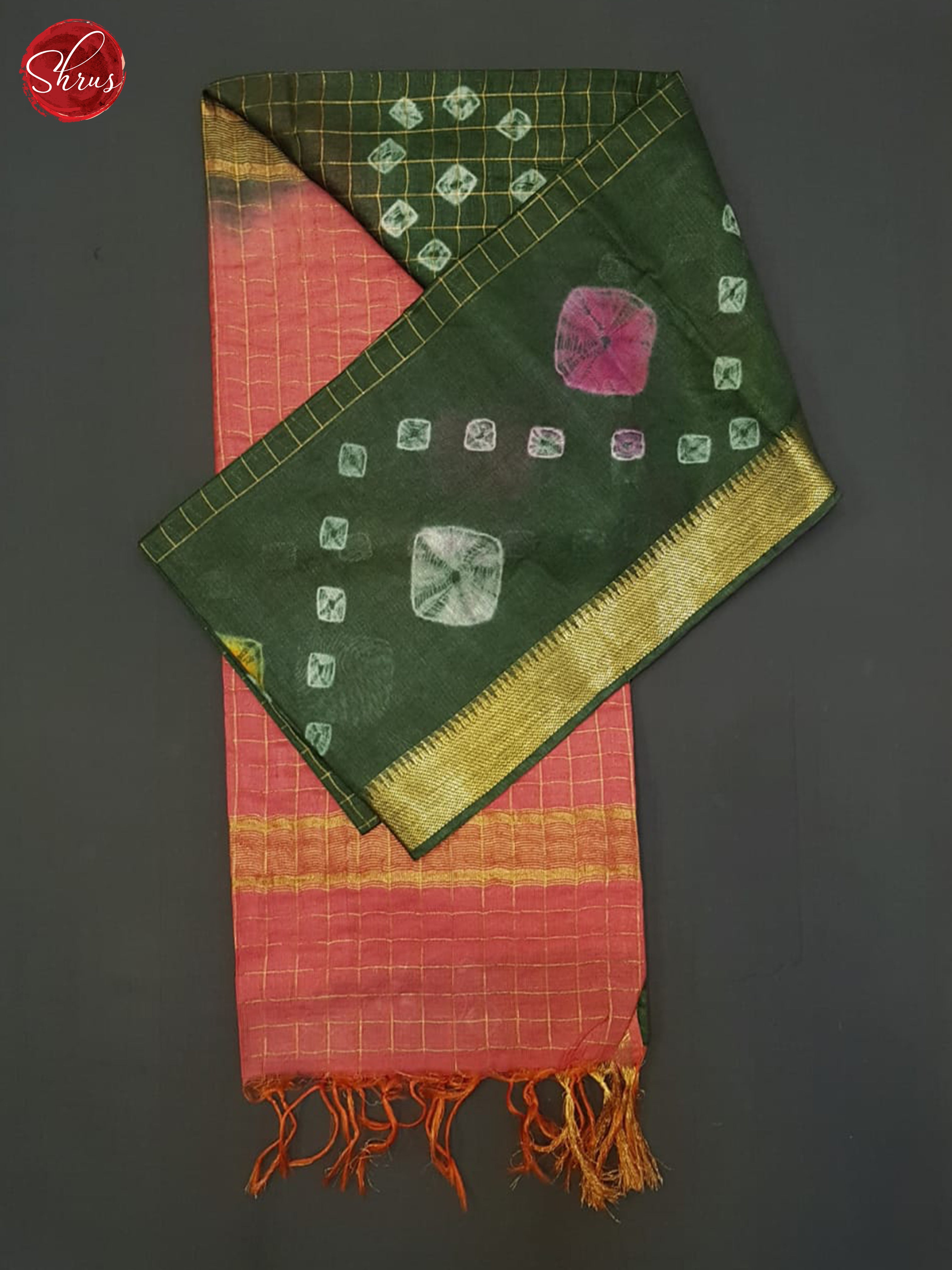 Green And Pink- Shibori Saree - Shop on ShrusEternity.com